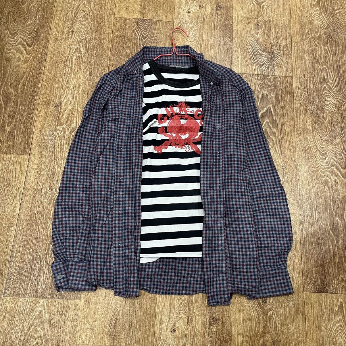 Vintage Vintage 90s Plaid Shirt Striped Graphic Grunge Streetwear XL Size US XL / EU 56 / 4 - 1 Thumbnail