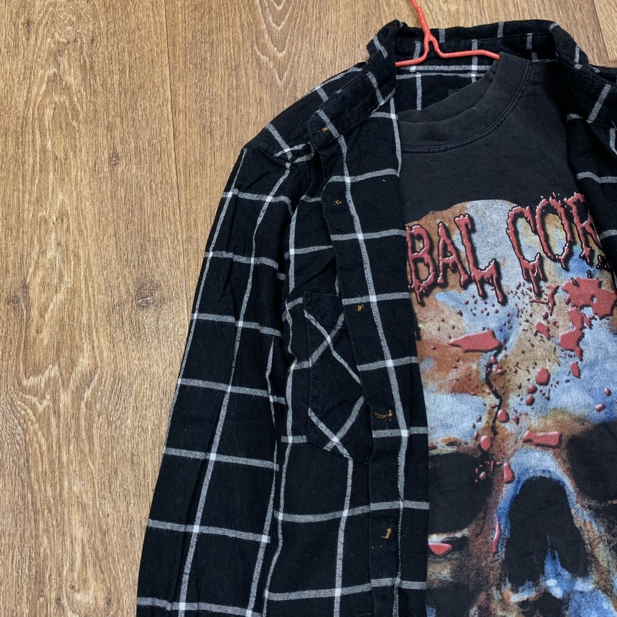 Vintage Vintage 90s Graphic Tee Plaid Overshirt Grunge Streetwear S Size US S / EU 44-46 / 1 - 4 Thumbnail