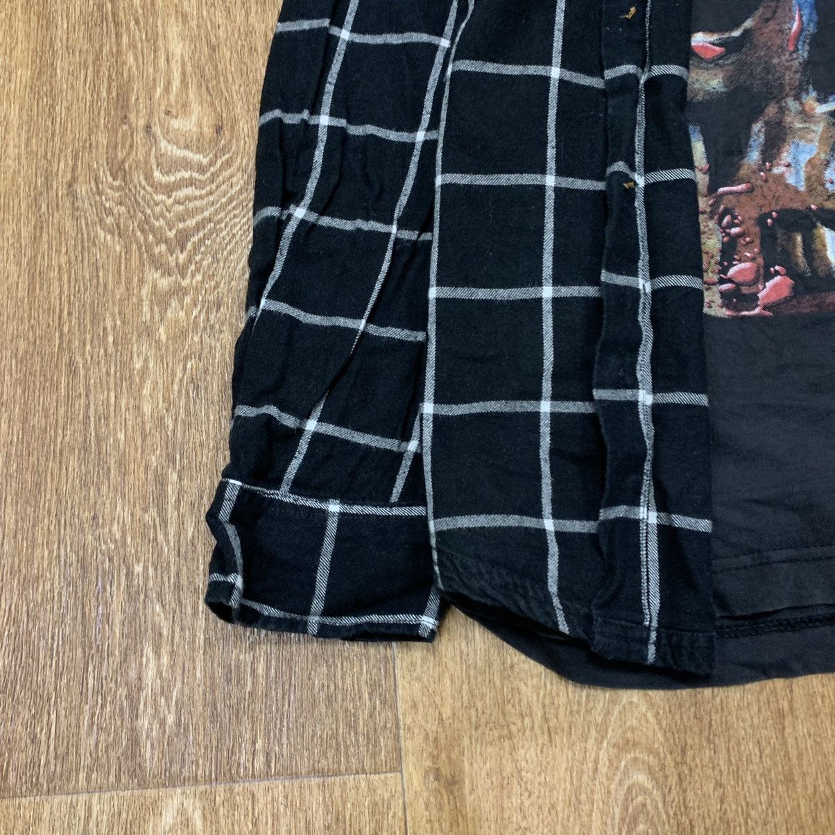 Vintage Vintage 90s Graphic Tee Plaid Overshirt Grunge Streetwear S Size US S / EU 44-46 / 1 - 3 Thumbnail