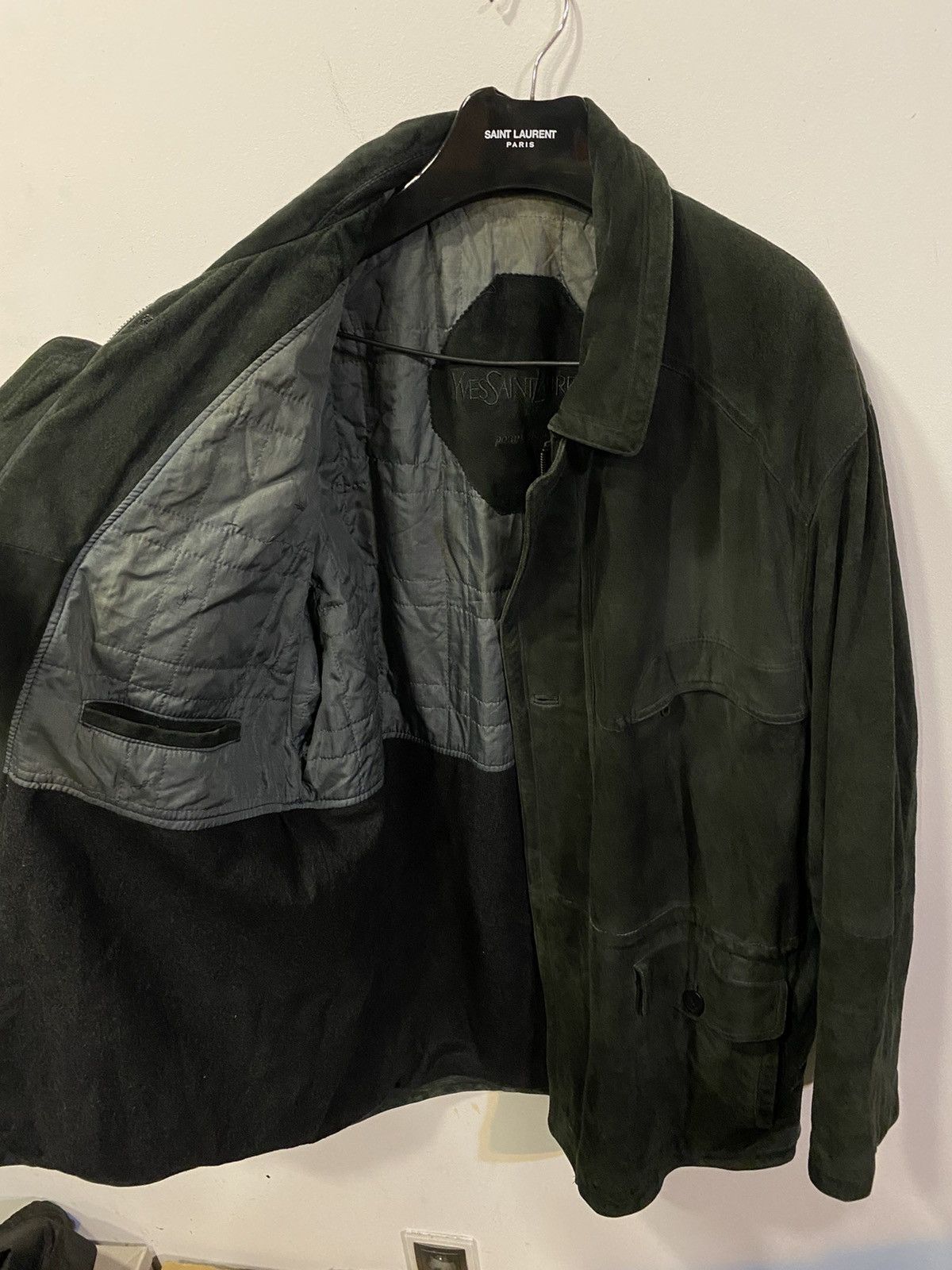 Yves Saint Laurent 90’s Suede YSL Leather Jacket Saint Laurent Jacket Size US L / EU 52-54 / 3 - 3 Thumbnail