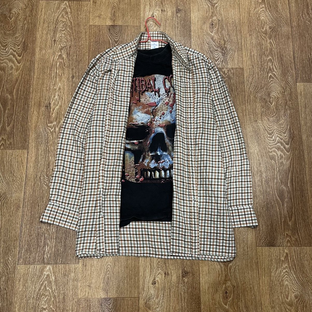 Vintage Vintage 90s Oversized Plaid Shirt Grunge Streetwear Logo XL Size US XL / EU 56 / 4 - 1 Thumbnail