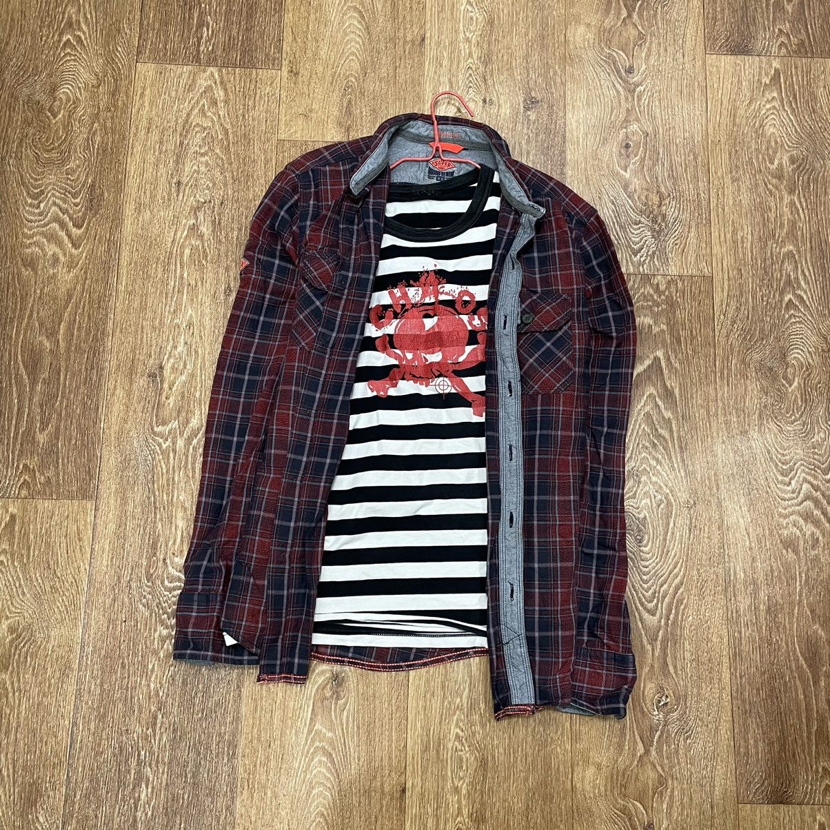 Vintage Vintage 90s Plaid Shirt Baggy Faded Red Grunge Streetwear S Size US S / EU 44-46 / 1 - 2 Thumbnail