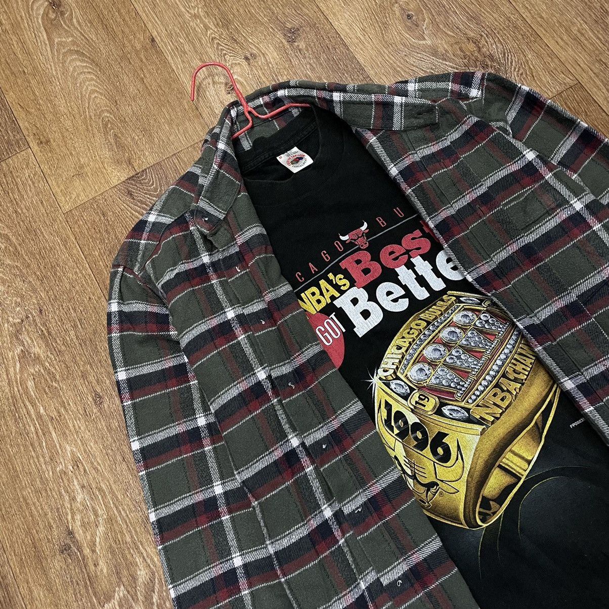 Vintage Vintage 90s Plaid Flannel Shirt Baggy Oversized Brown Logo L Size US L / EU 52-54 / 3 - 5 Thumbnail
