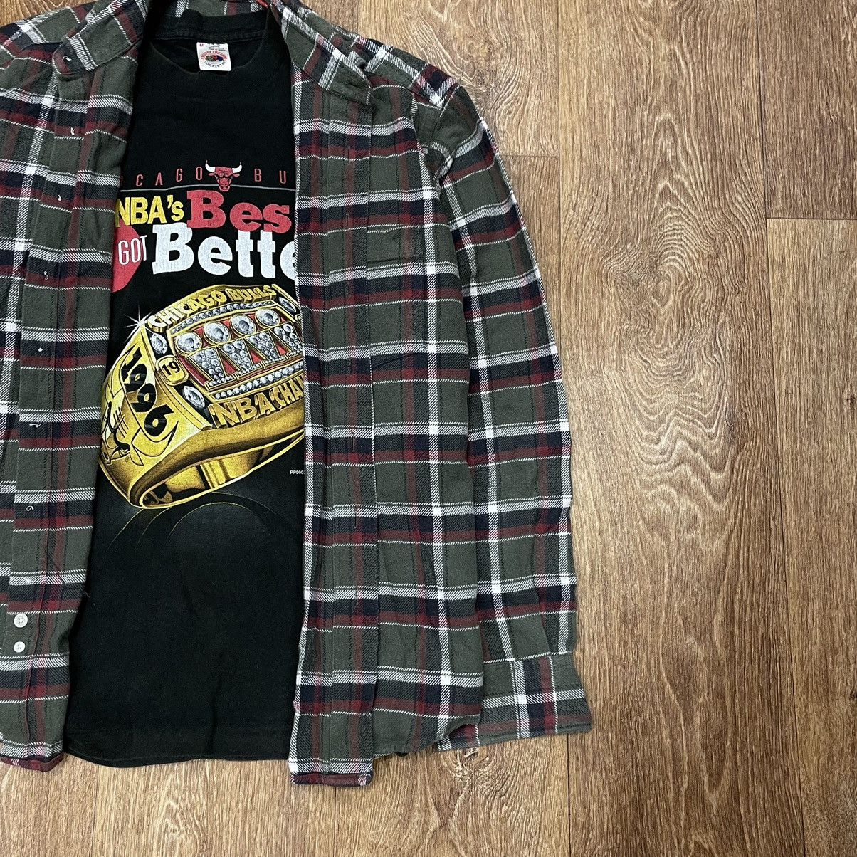 Vintage Vintage 90s Plaid Flannel Shirt Baggy Oversized Brown Logo L Size US L / EU 52-54 / 3 - 2 Thumbnail