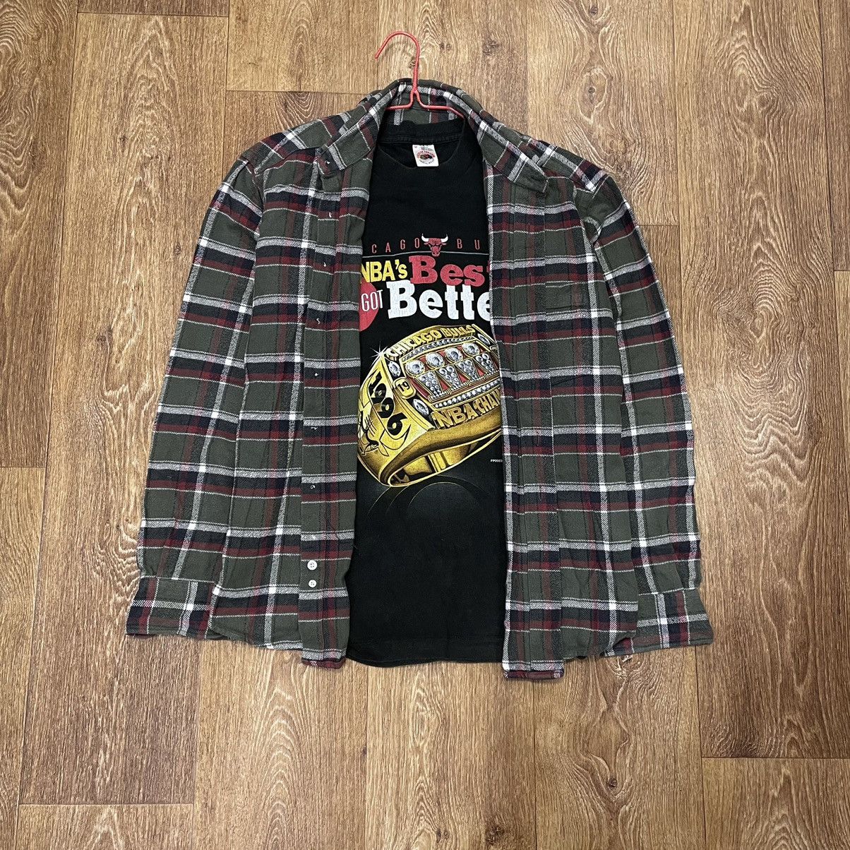 Vintage Vintage 90s Plaid Flannel Shirt Baggy Oversized Brown Logo L Size US L / EU 52-54 / 3 - 1 Thumbnail