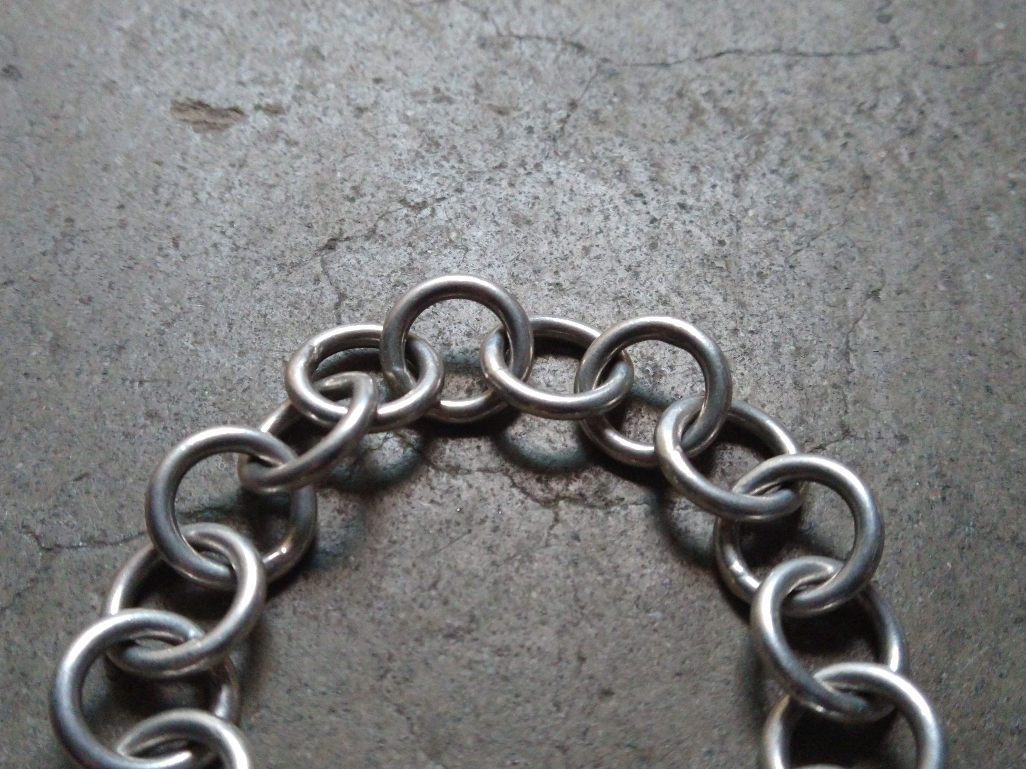 Jewelry Vintage Sterling Silver Bracelet Round Chain Link Modern Size ONE SIZE - 4 Thumbnail