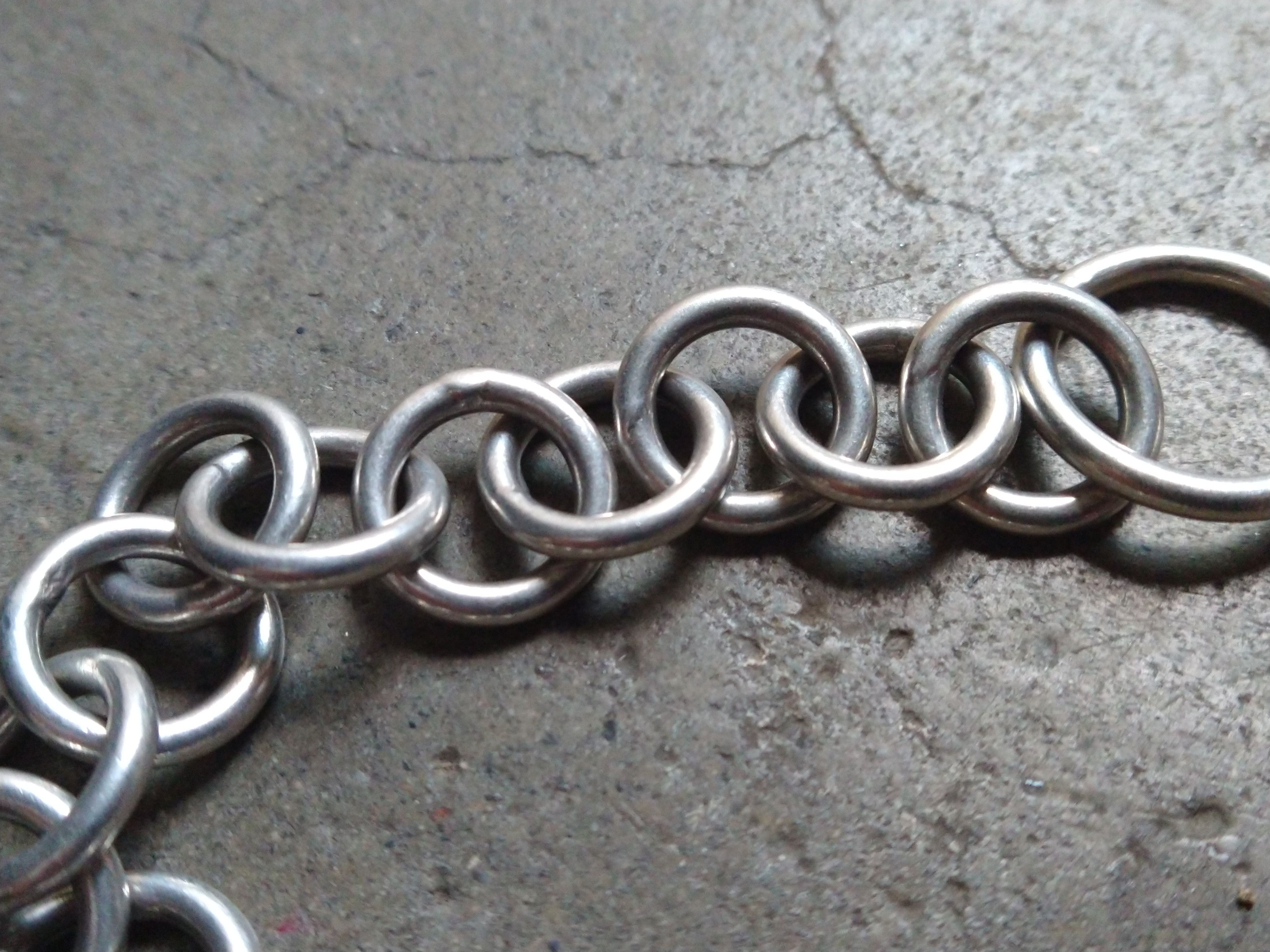 Jewelry Vintage Sterling Silver Bracelet Round Chain Link Modern Size ONE SIZE - 5 Thumbnail