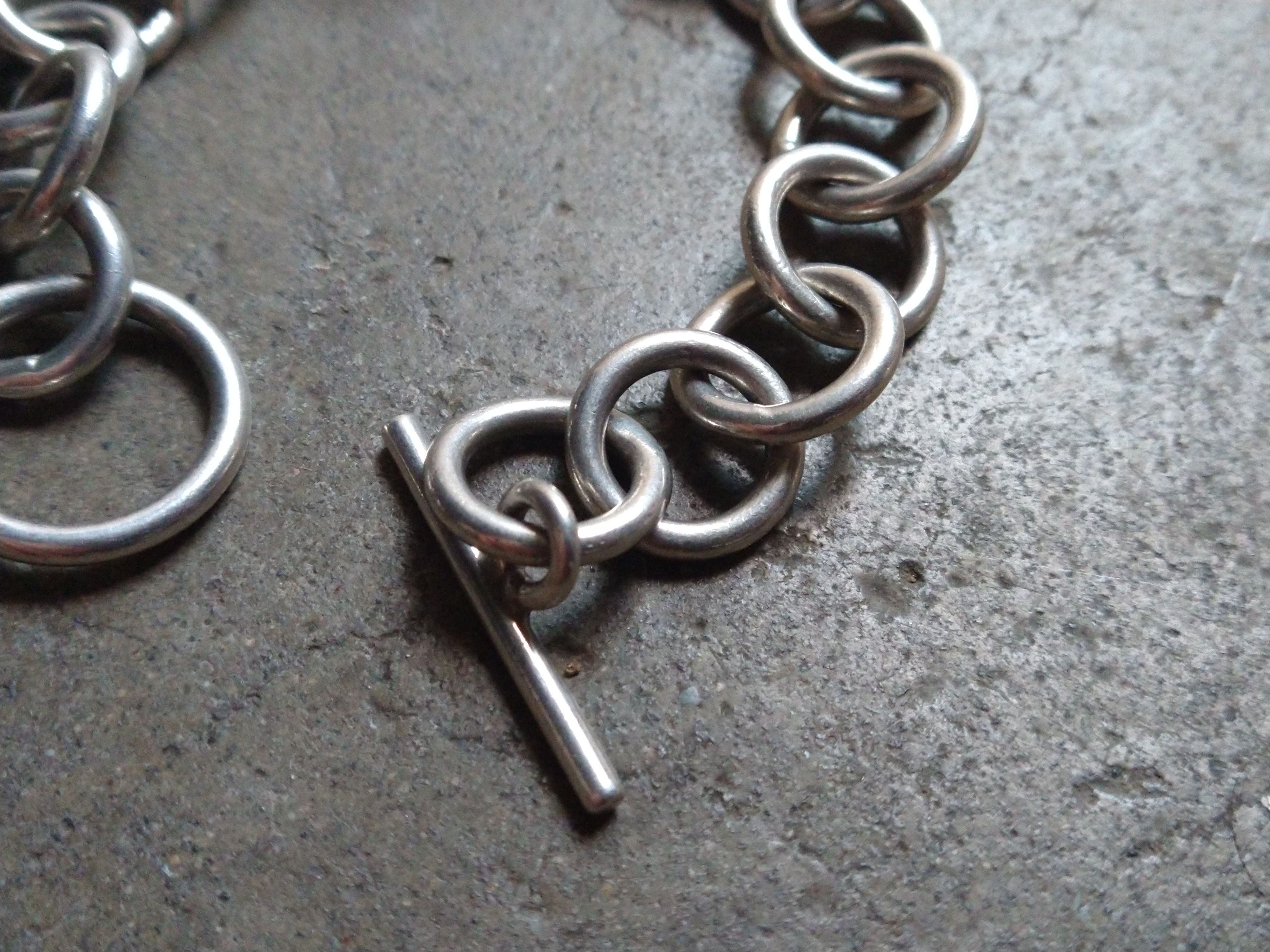 Jewelry Vintage Sterling Silver Bracelet Round Chain Link Modern Size ONE SIZE - 6 Thumbnail