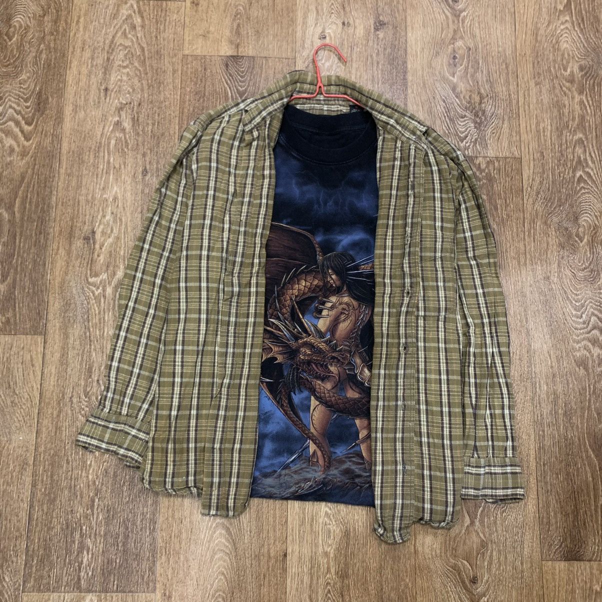 Flannel Vintage 90s Plaid Flannel Shirt Y2K Streetwear Checkered Size US M / EU 48-50 / 2 - 1 Thumbnail