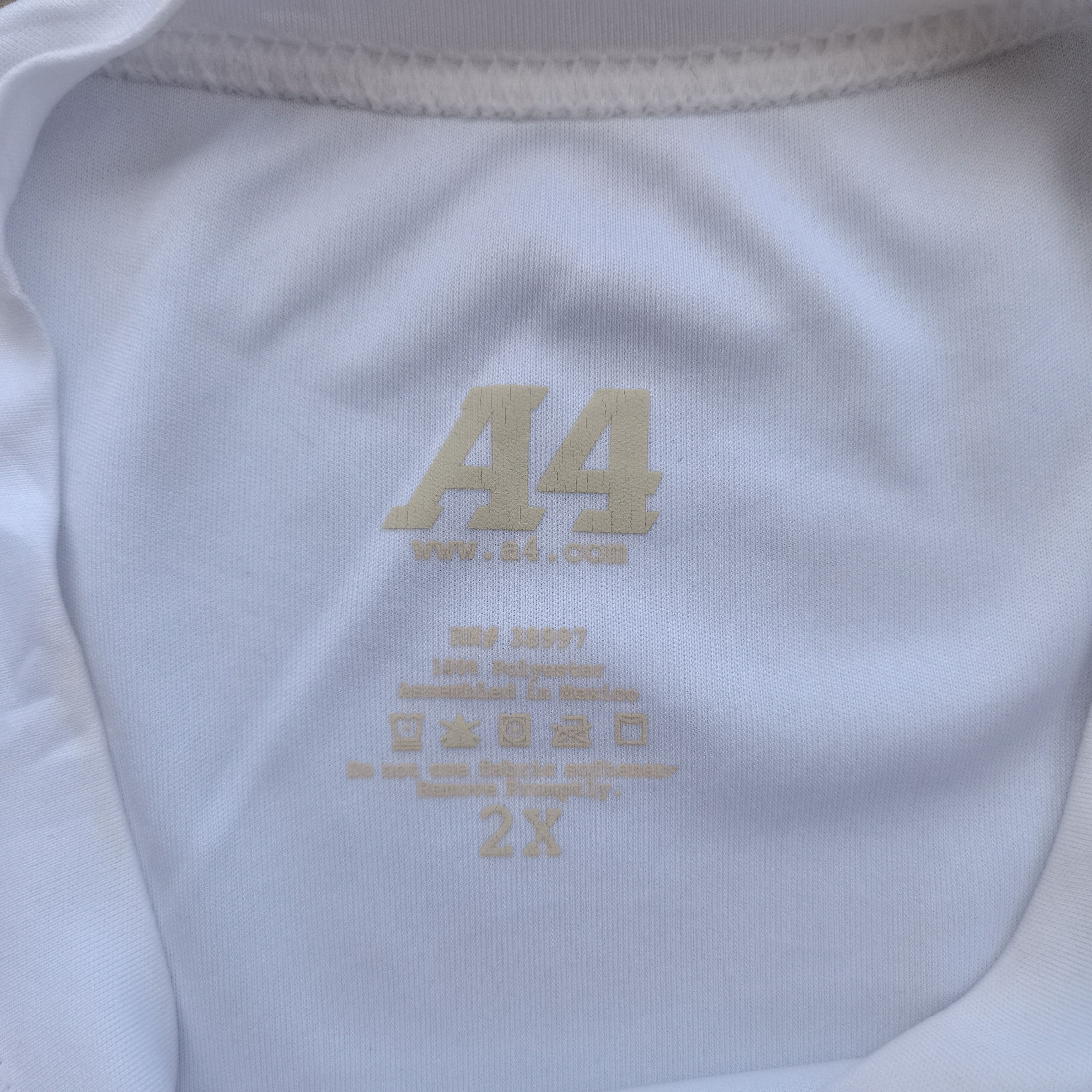 NFL × Vintage Offer🔥A4 MATERDEI White Tshirt Size US XXL / EU 58 / 5 - 6 Thumbnail