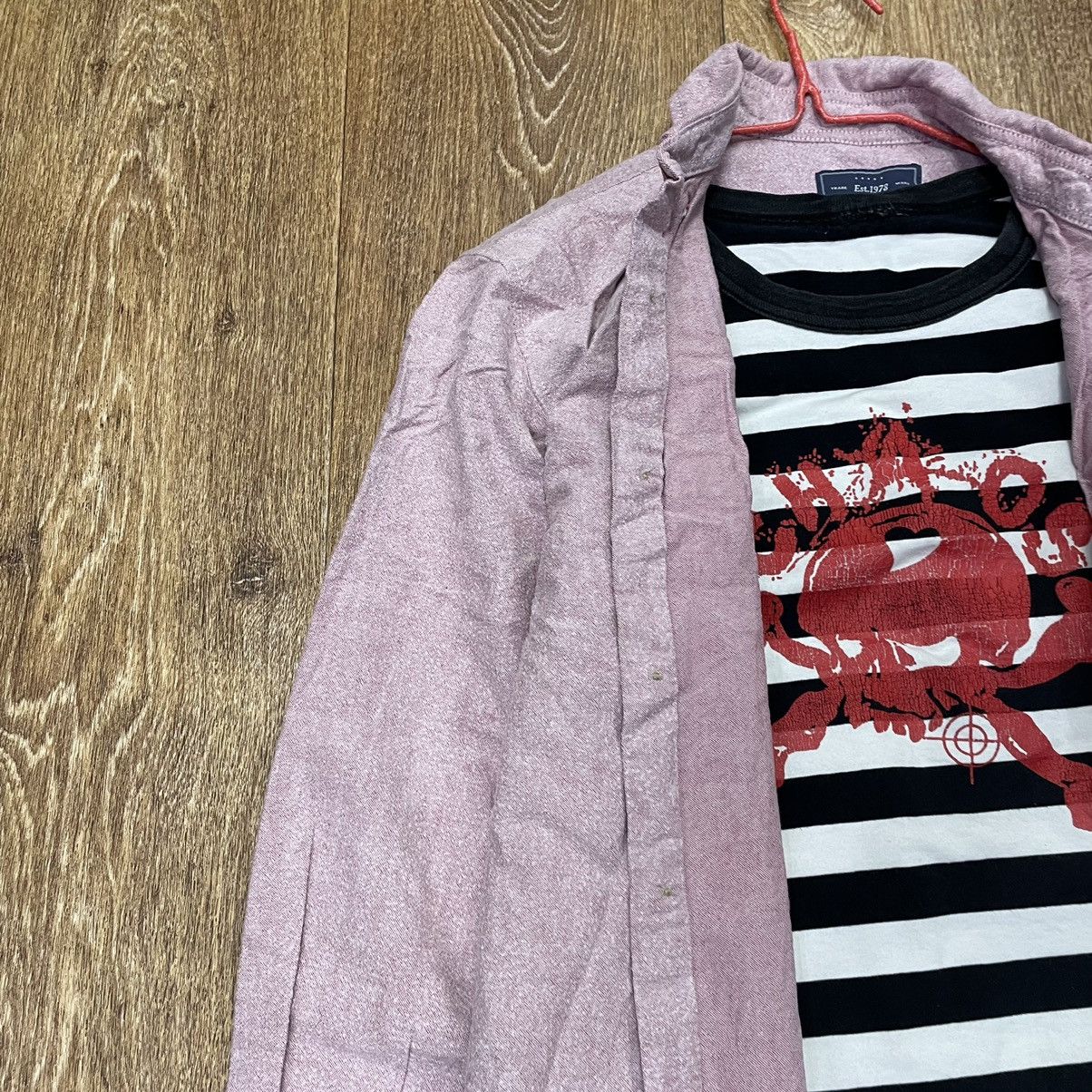 Vintage Vintage Y2K Floral Striped Oversized Shirt Grunge Logo M Size US M / EU 48-50 / 2 - 5 Thumbnail