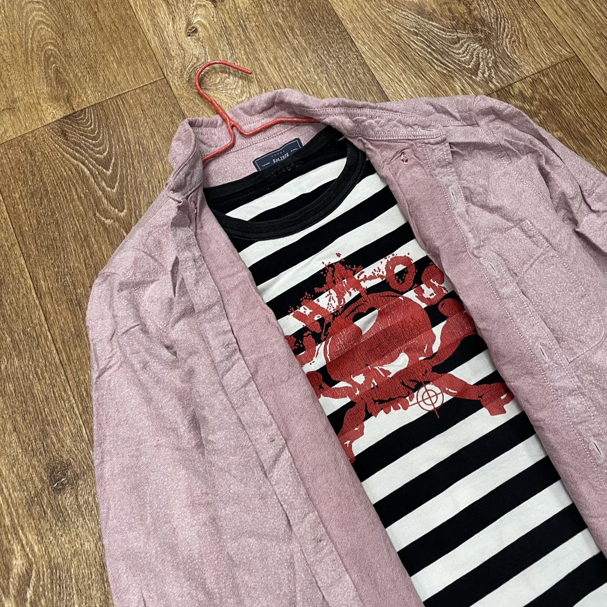 Vintage Vintage Y2K Floral Striped Oversized Shirt Grunge Logo M Size US M / EU 48-50 / 2 - 1 Thumbnail