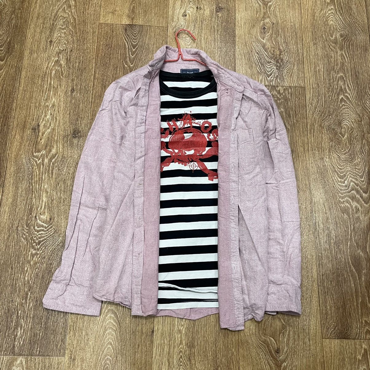 Vintage Vintage Y2K Floral Striped Oversized Shirt Grunge Logo M Size US M / EU 48-50 / 2 - 2 Thumbnail