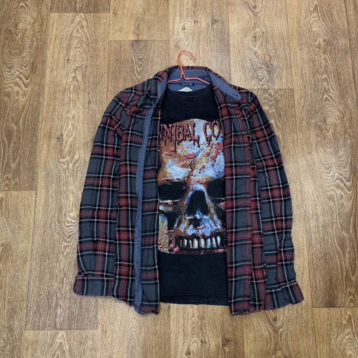 Vintage Vintage 90s Plaid Shirt Graphic Tee Grunge Streetwear Boxy M Size US M / EU 48-50 / 2 - 1 Thumbnail