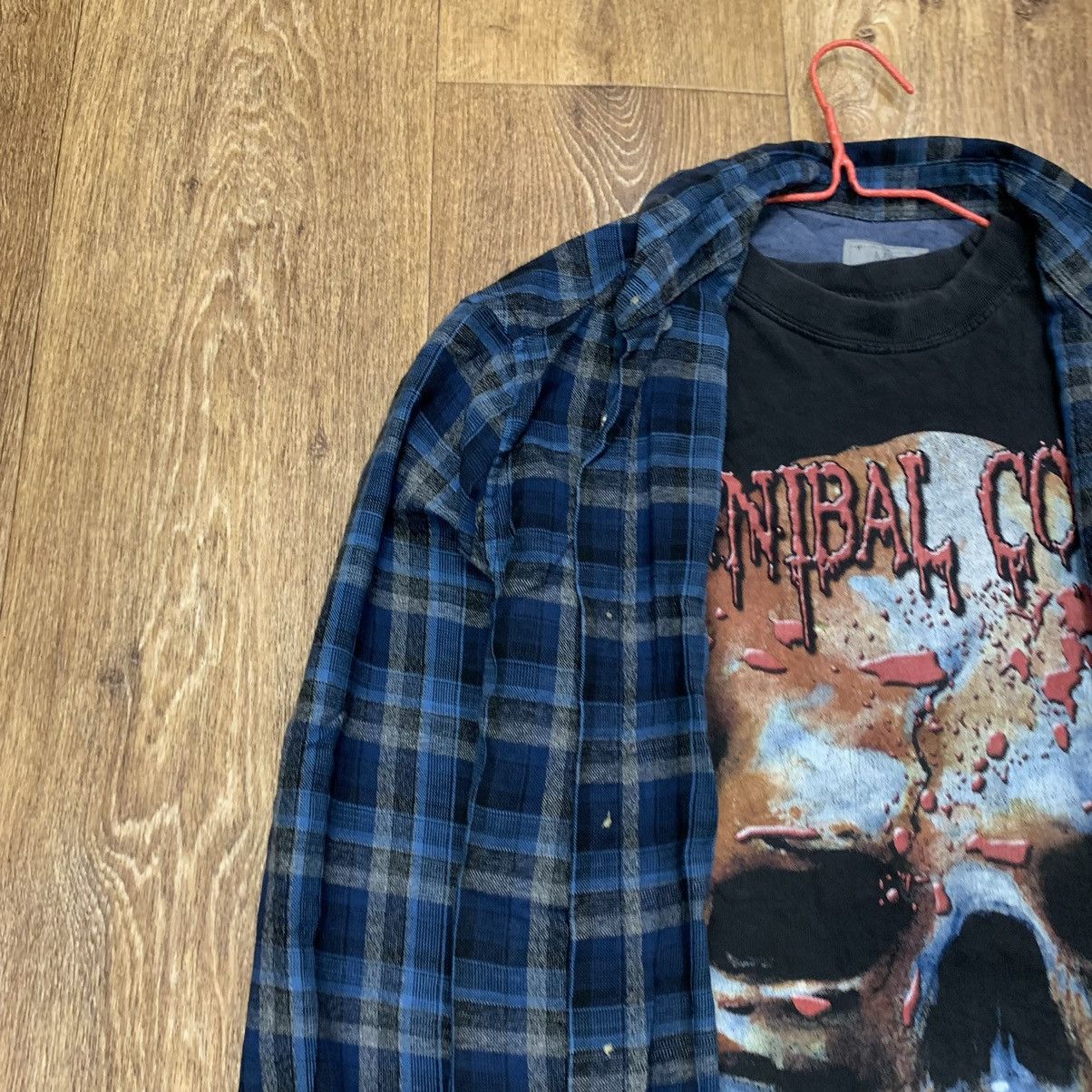 Vintage Vintage 90s Plaid Shirt Grunge Streetwear Y2K Navy Cropped M Size US M / EU 48-50 / 2 - 3 Thumbnail