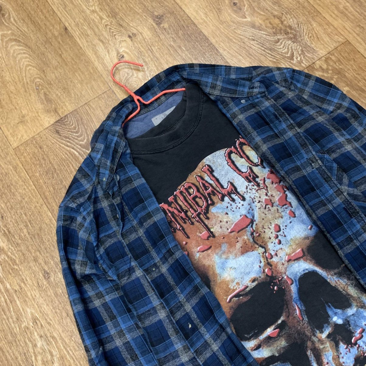 Vintage Vintage 90s Plaid Shirt Grunge Streetwear Y2K Navy Cropped M Size US M / EU 48-50 / 2 - 5 Thumbnail