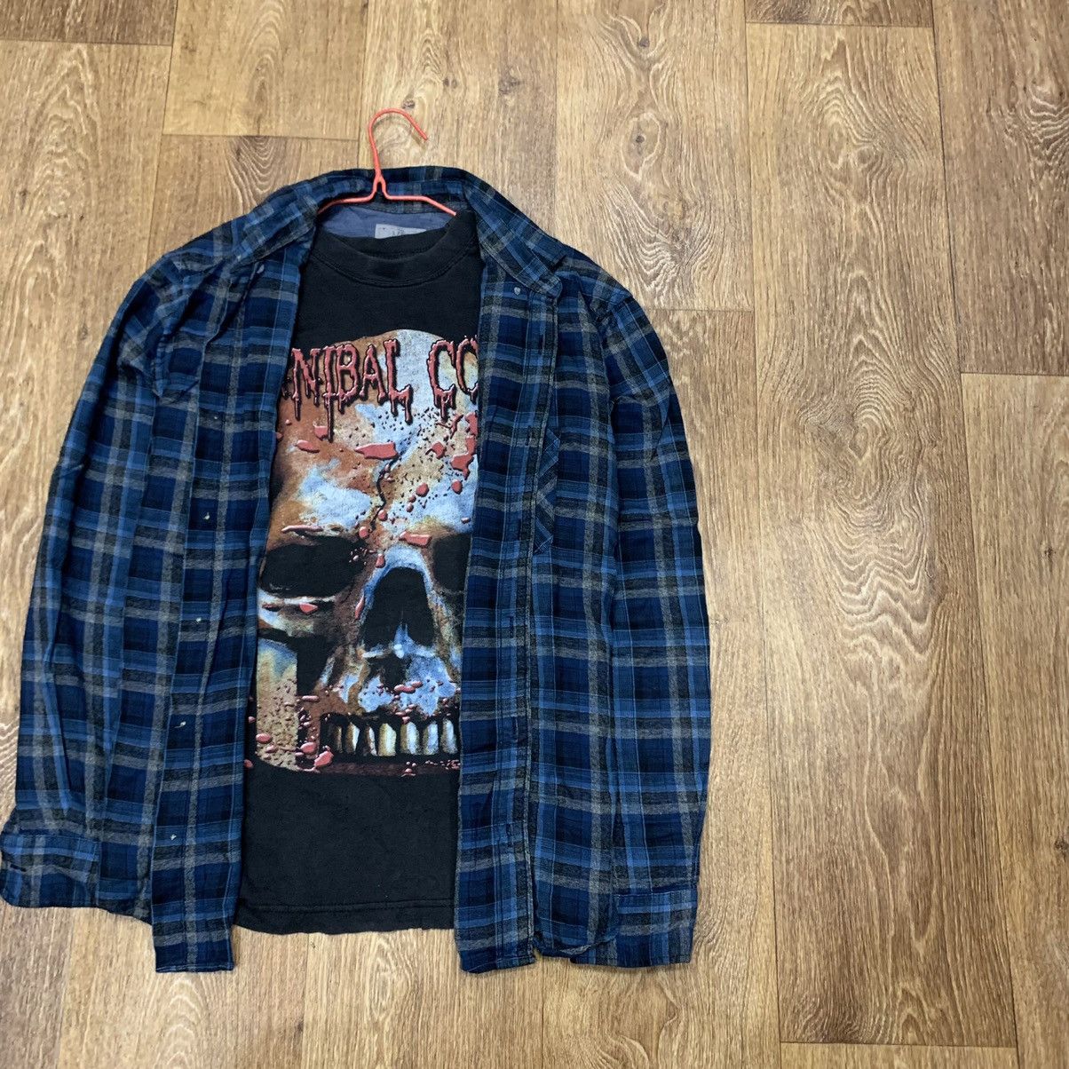Vintage Vintage 90s Plaid Shirt Grunge Streetwear Y2K Navy Cropped M Size US M / EU 48-50 / 2 - 2 Thumbnail