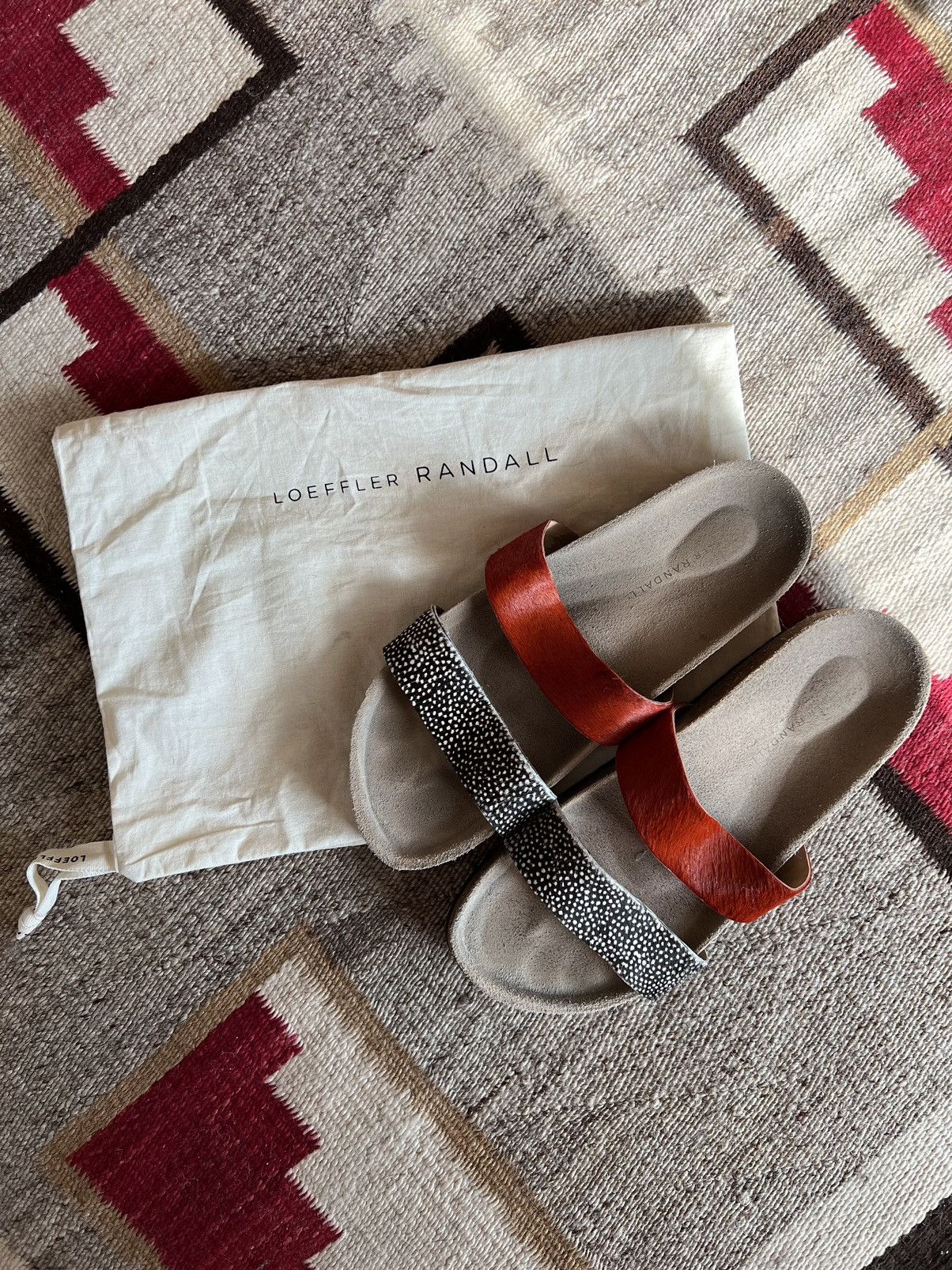 Loeffler Randall Paz Two Strap Calf-Hair Sandal