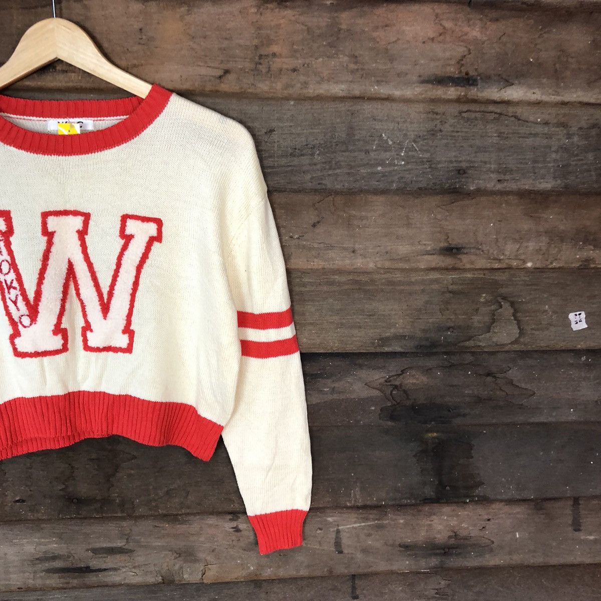 Homespun Knitwear W&C Tokyo Japan Cream crop top sweatshirt Knitwear #3946 Size S / US 4 / IT 40 - 5 Thumbnail