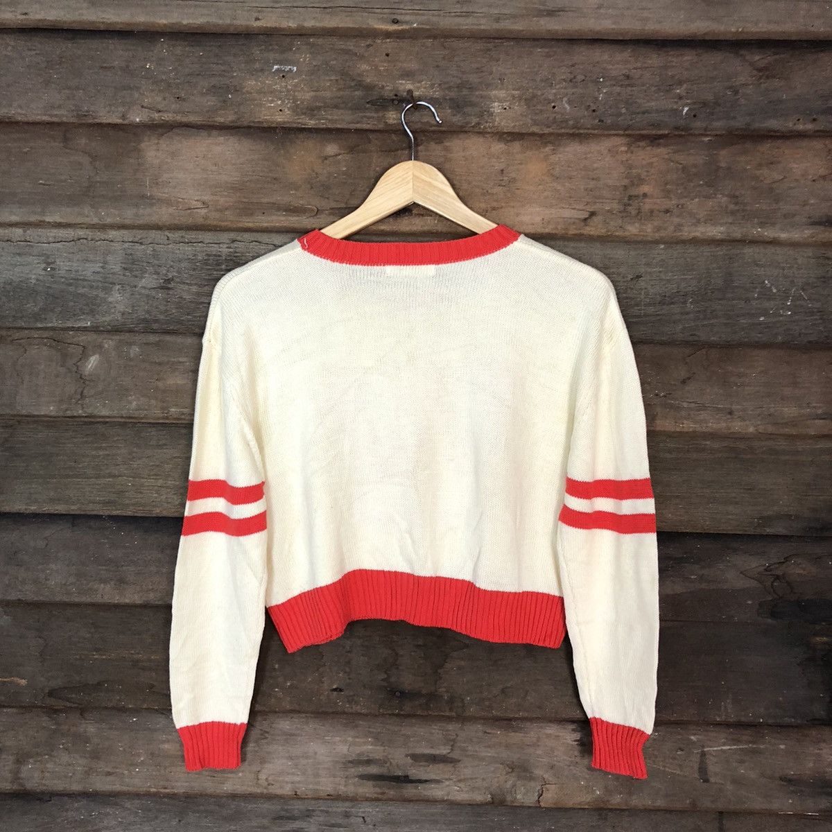 Homespun Knitwear W&C Tokyo Japan Cream crop top sweatshirt Knitwear #3946 Size S / US 4 / IT 40 - 13 Thumbnail