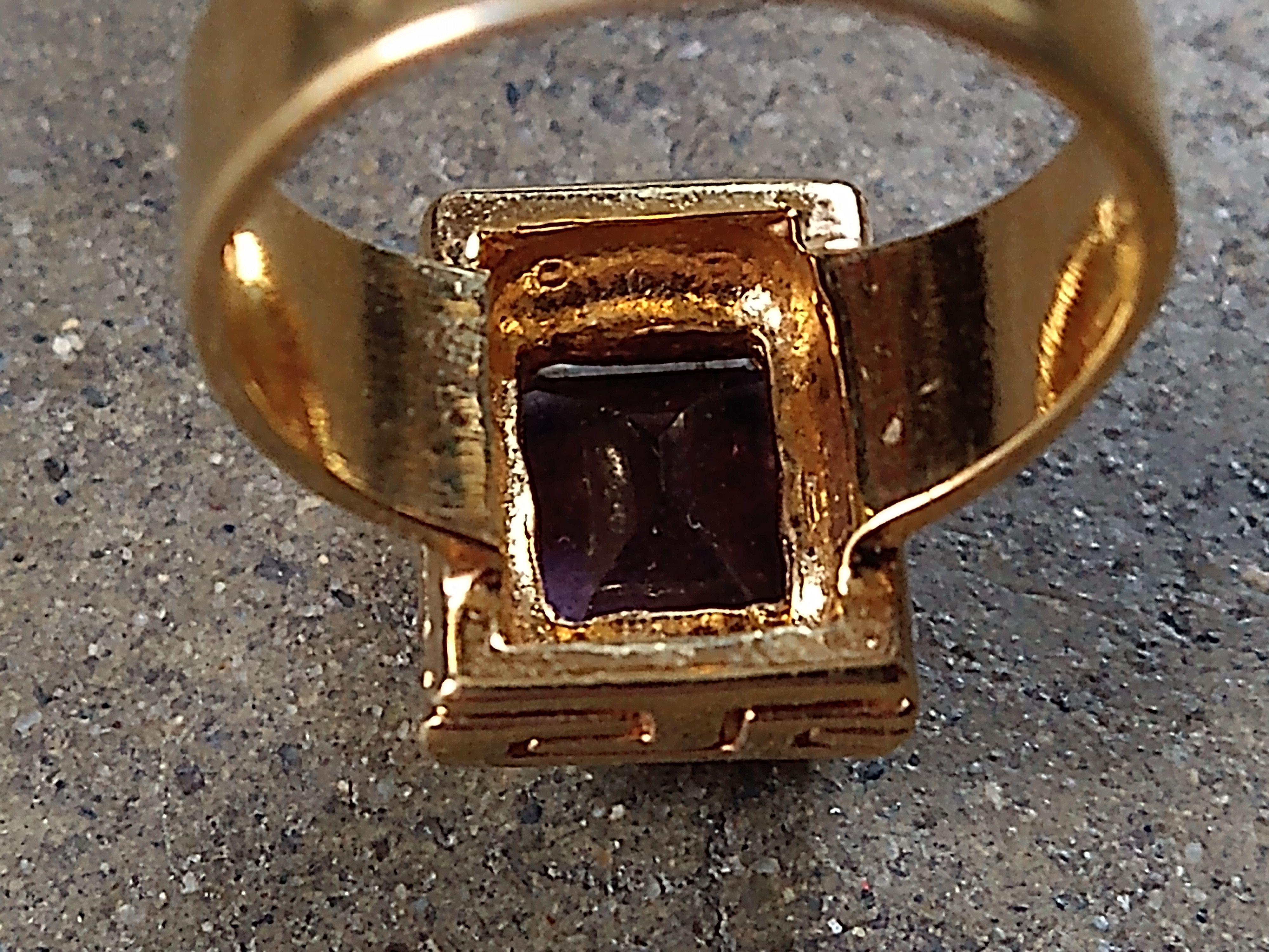 Jewelry × Sterling Silver Sterling Silver Ring Size 9.75 Purple Amethyst Gold Plated Size ONE SIZE - 11 Thumbnail