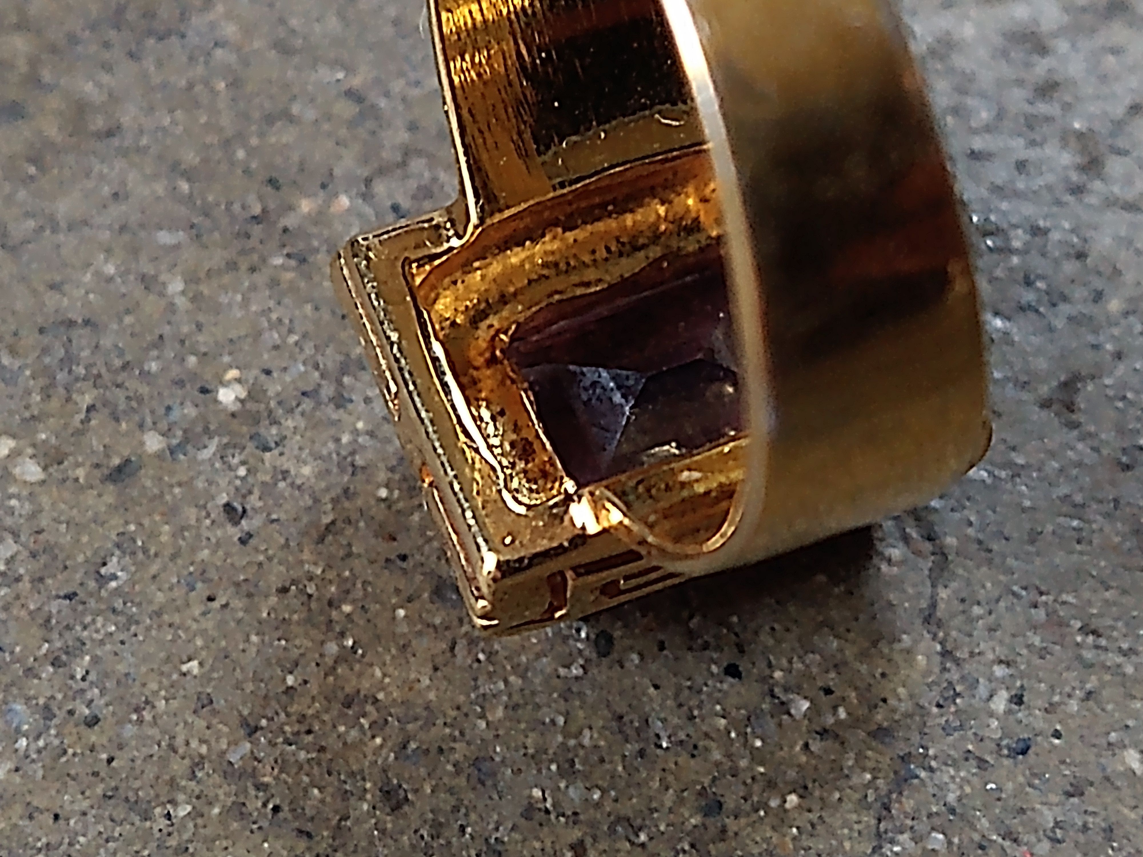 Jewelry × Sterling Silver Sterling Silver Ring Size 9.75 Purple Amethyst Gold Plated Size ONE SIZE - 12 Thumbnail