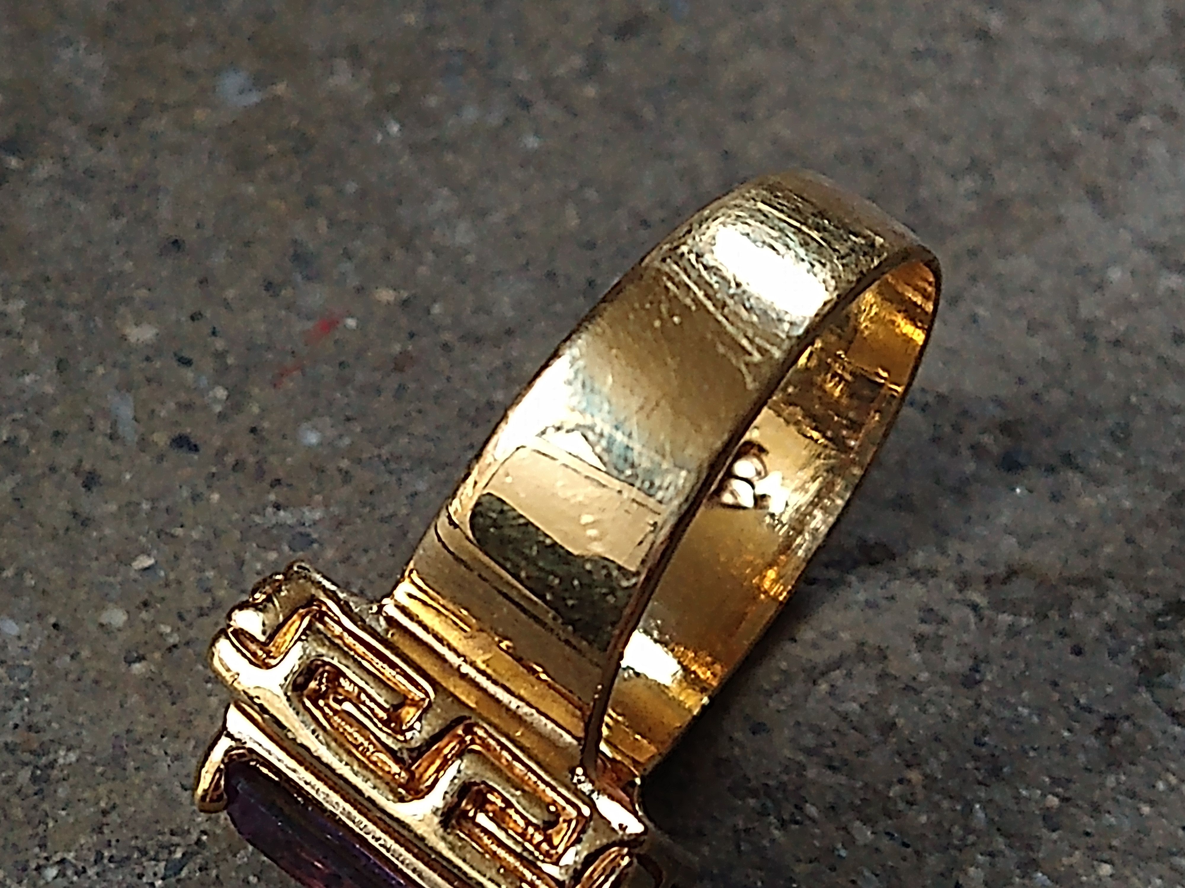 Jewelry × Sterling Silver Sterling Silver Ring Size 9.75 Purple Amethyst Gold Plated Size ONE SIZE - 10 Thumbnail
