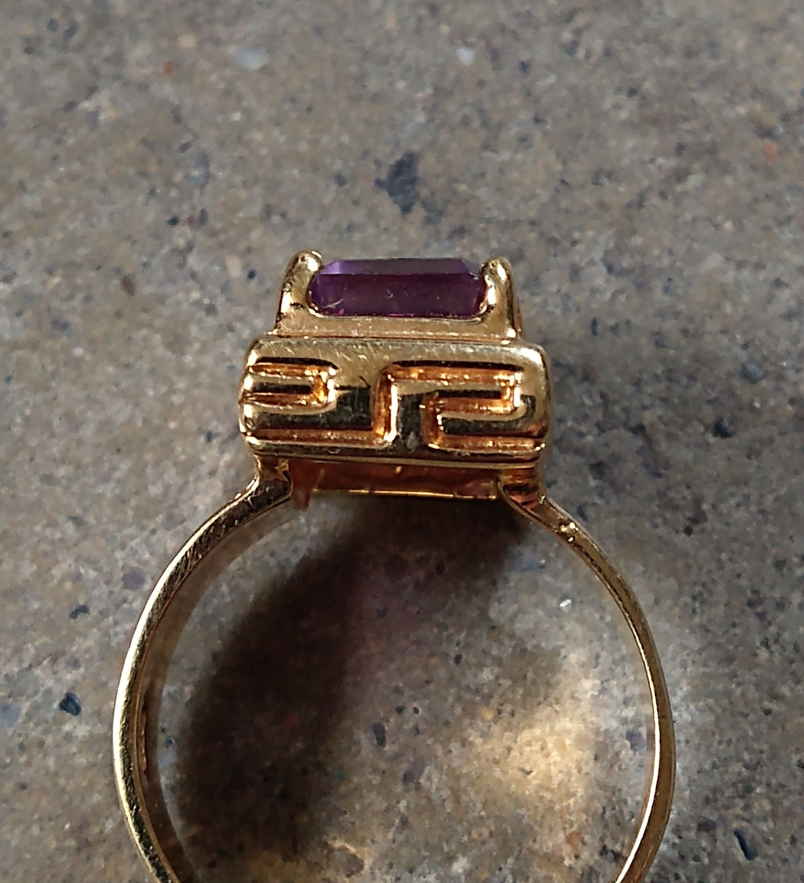 Jewelry × Sterling Silver Sterling Silver Ring Size 9.75 Purple Amethyst Gold Plated Size ONE SIZE - 8 Thumbnail