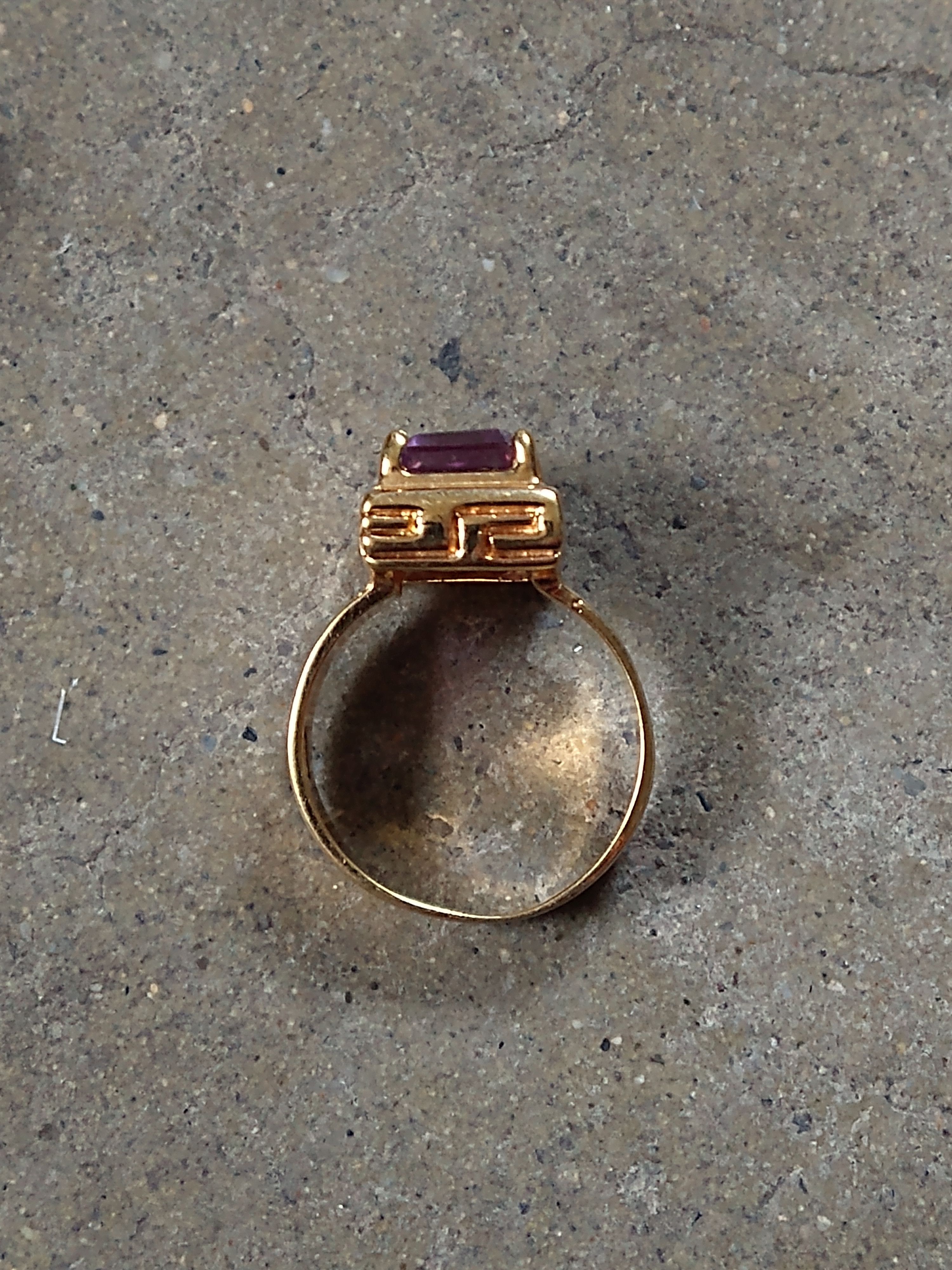 Jewelry × Sterling Silver Sterling Silver Ring Size 9.75 Purple Amethyst Gold Plated Size ONE SIZE - 7 Thumbnail