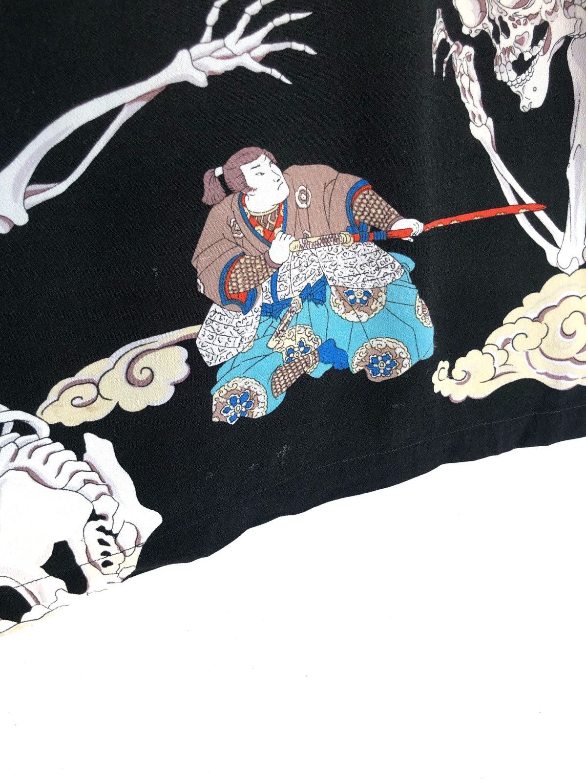GRAIL🔥DRY BONES 💀 Samurai 🇯🇵 Rayon Hawaiian Shirt