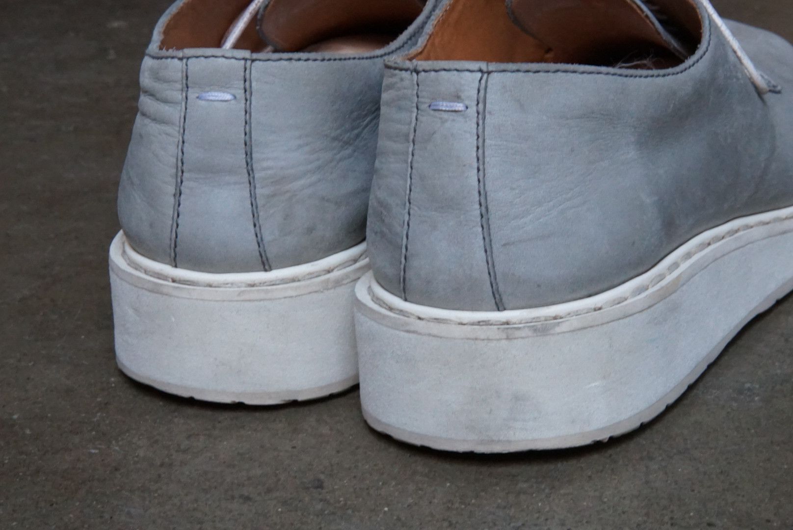Maison Margiela Maison Margiela Derbys 11 44 Gray White Leather Lace Up Size US 11 / EU 44 - 17 Thumbnail