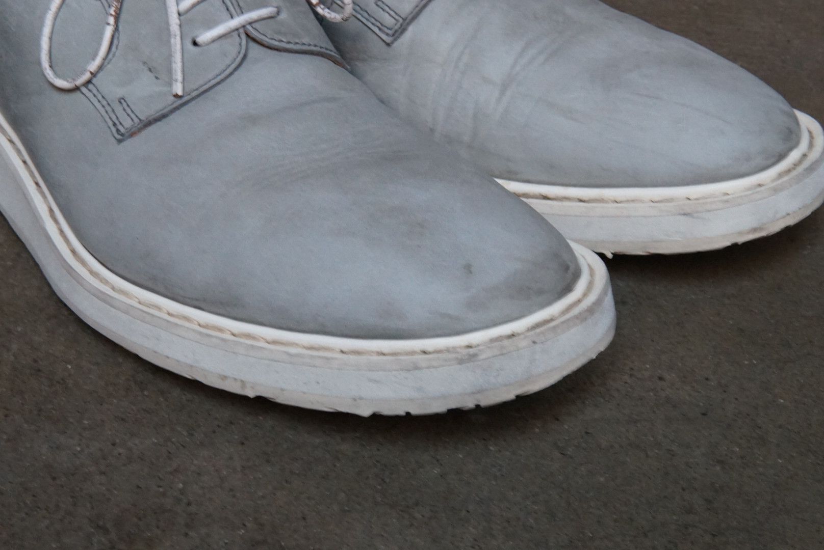 Maison Margiela Maison Margiela Derbys 11 44 Gray White Leather Lace Up Size US 11 / EU 44 - 4 Thumbnail