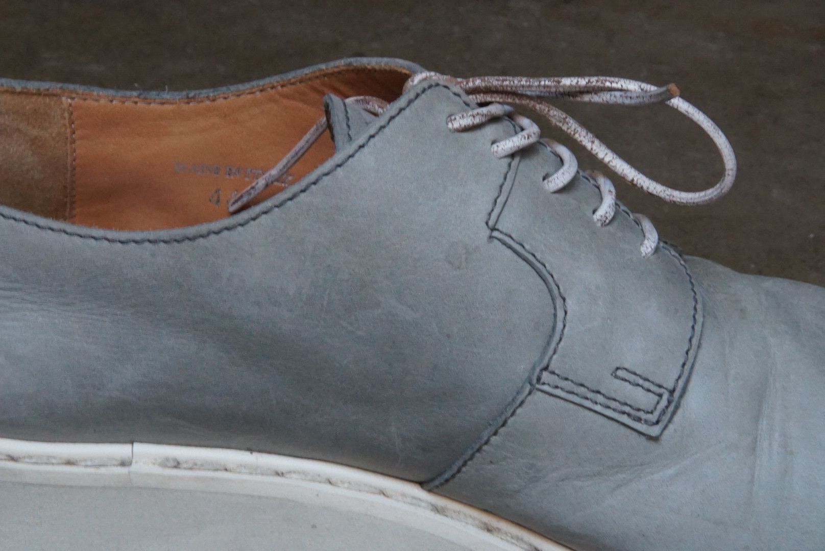 Maison Margiela Maison Margiela Derbys 11 44 Gray White Leather Lace Up Size US 11 / EU 44 - 12 Thumbnail