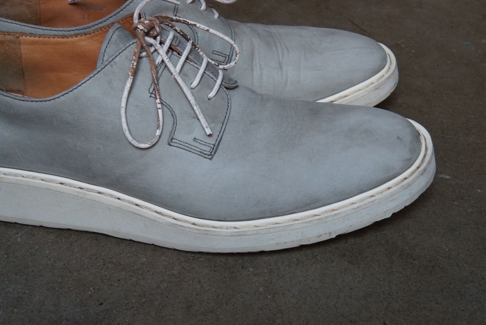 Maison Margiela Maison Margiela Derbys 11 44 Gray White Leather Lace Up Size US 11 / EU 44 - 7 Thumbnail