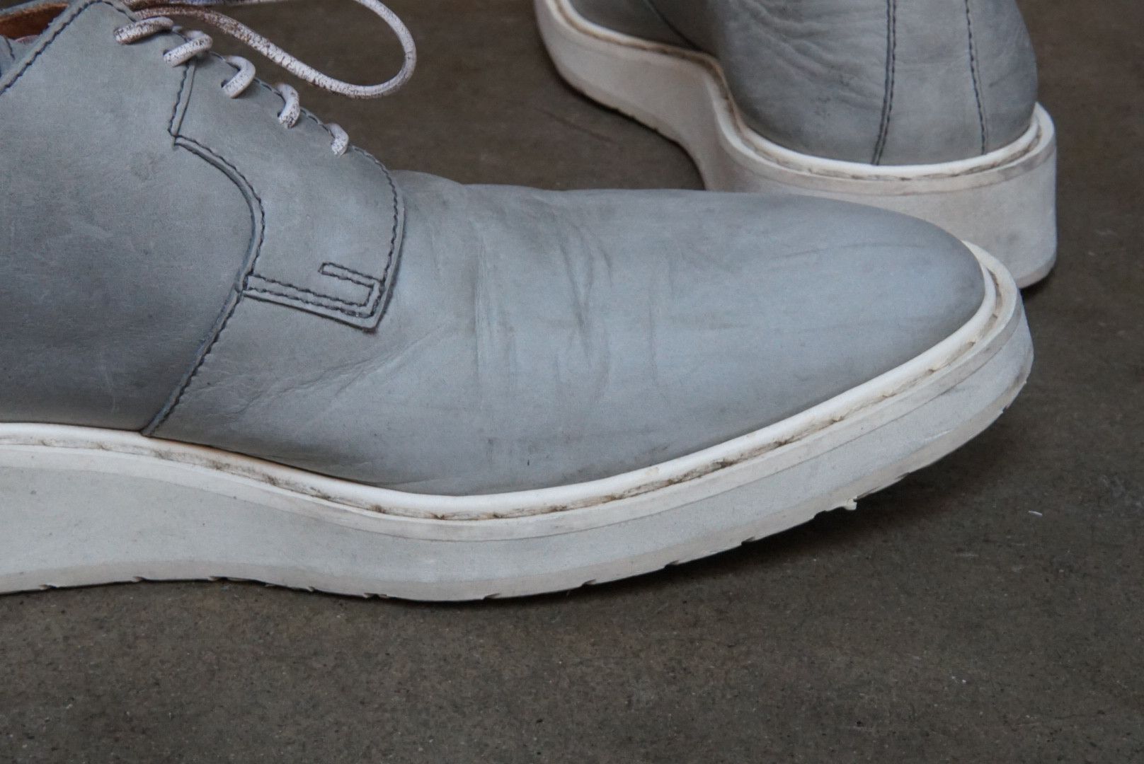 Maison Margiela Maison Margiela Derbys 11 44 Gray White Leather Lace Up Size US 11 / EU 44 - 13 Thumbnail