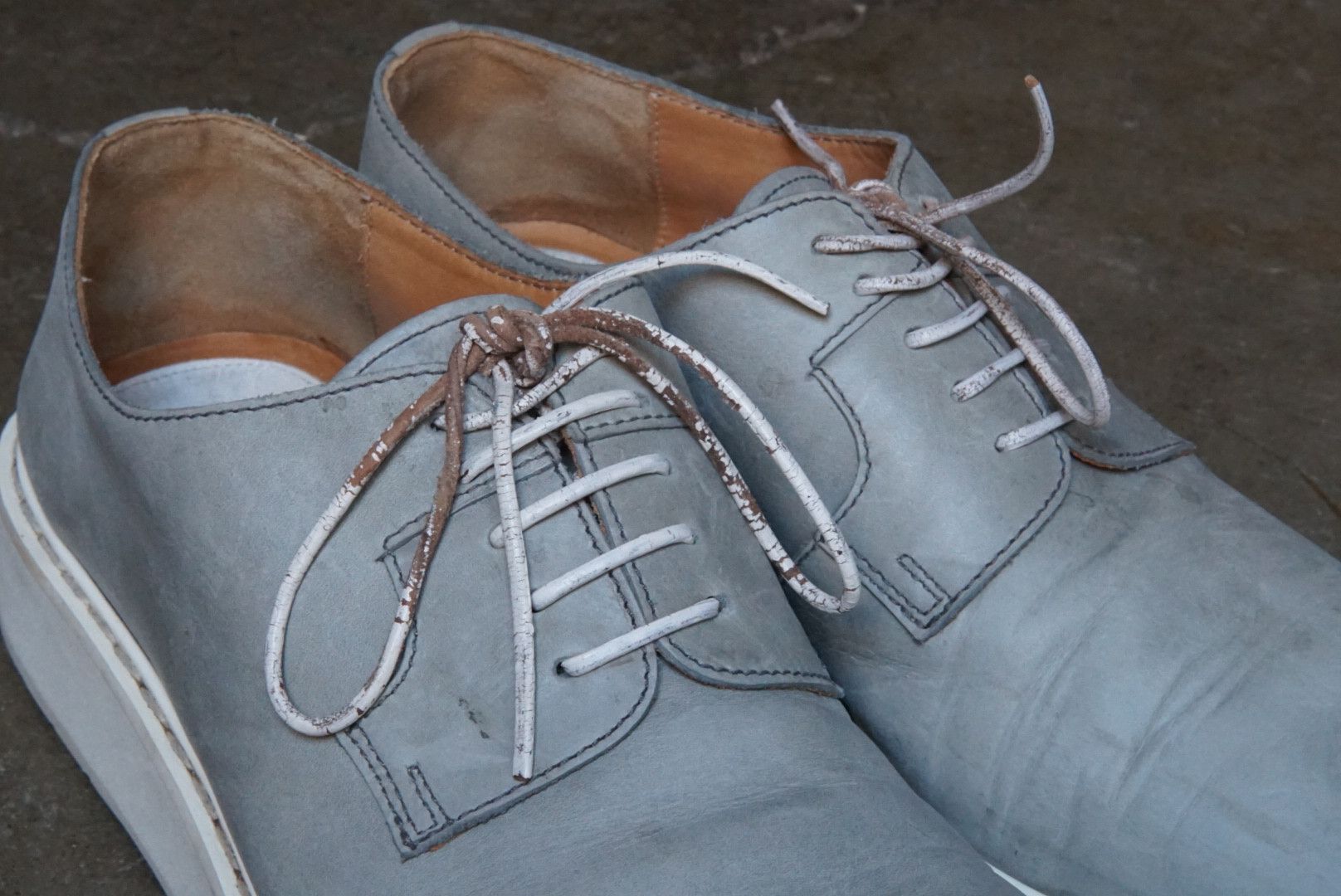Maison Margiela Maison Margiela Derbys 11 44 Gray White Leather Lace Up Size US 11 / EU 44 - 5 Thumbnail