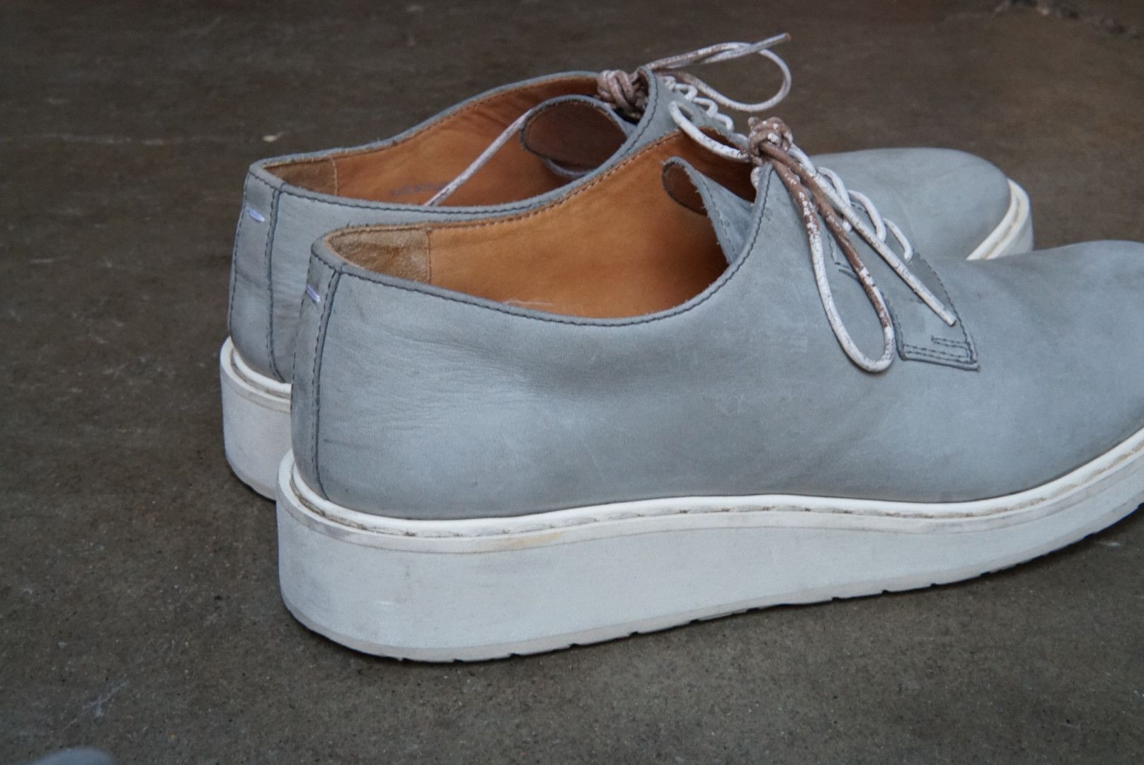 Maison Margiela Maison Margiela Derbys 11 44 Gray White Leather Lace Up Size US 11 / EU 44 - 10 Thumbnail
