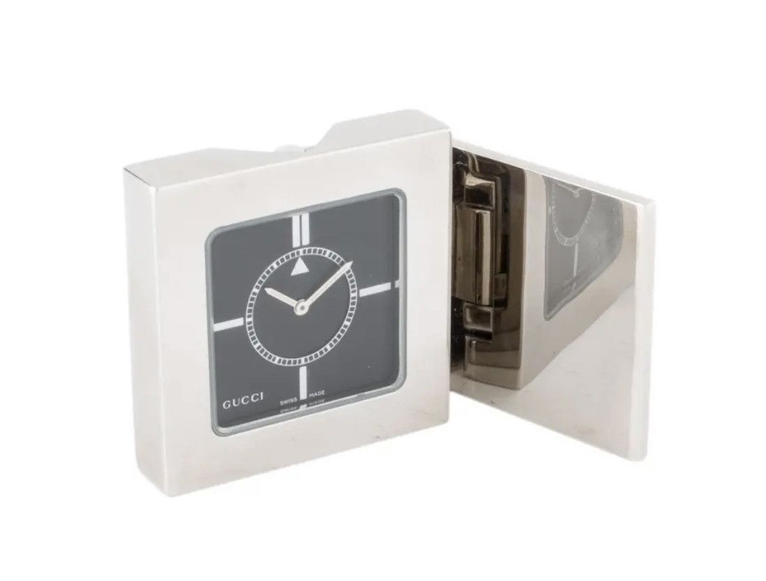 Gucci Travel Clock W/Leather Case -Retail $1100