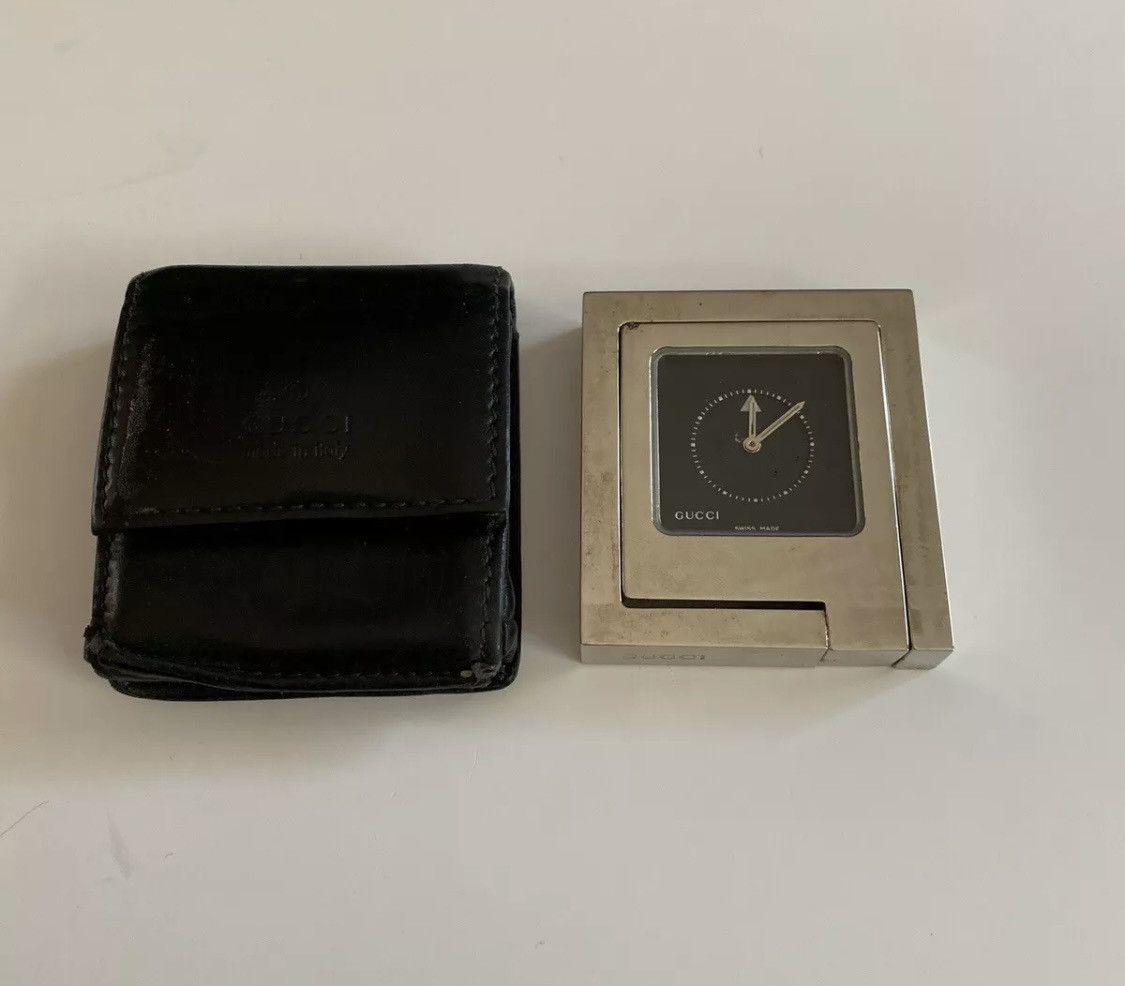 Gucci Gucci Travel Clock W/Leather Case -Retail $1100 Size ONE SIZE - 8 Thumbnail