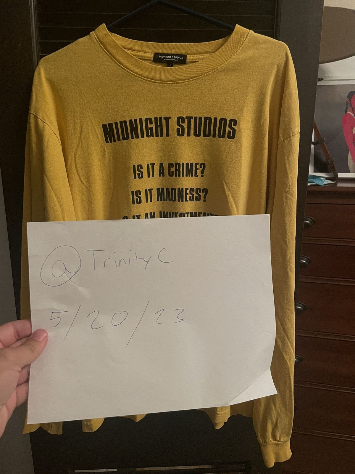 Midnight Studios Midnight Studios “Is it a crime?” 2018 Yellow LongSleeve Size US L / EU 52-54 / 3 - 4 Thumbnail