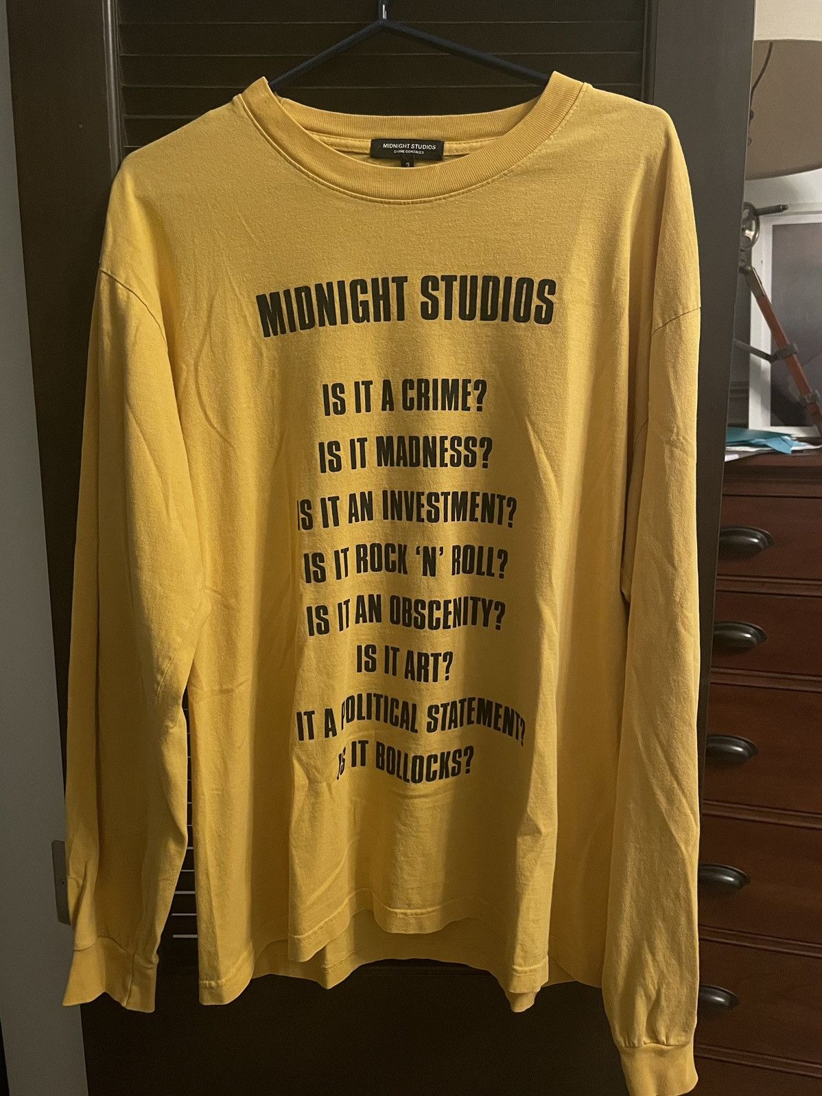 Midnight Studios Midnight Studios “Is it a crime?” 2018 Yellow LongSleeve Size US L / EU 52-54 / 3 - 1 Thumbnail