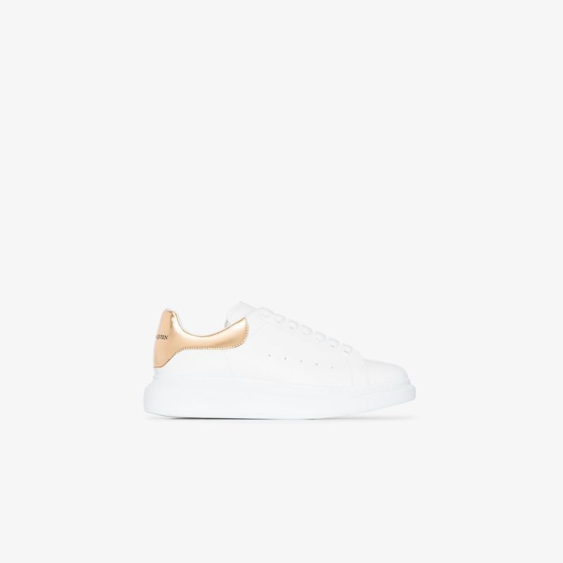 White And Gold Oversized Sneakers