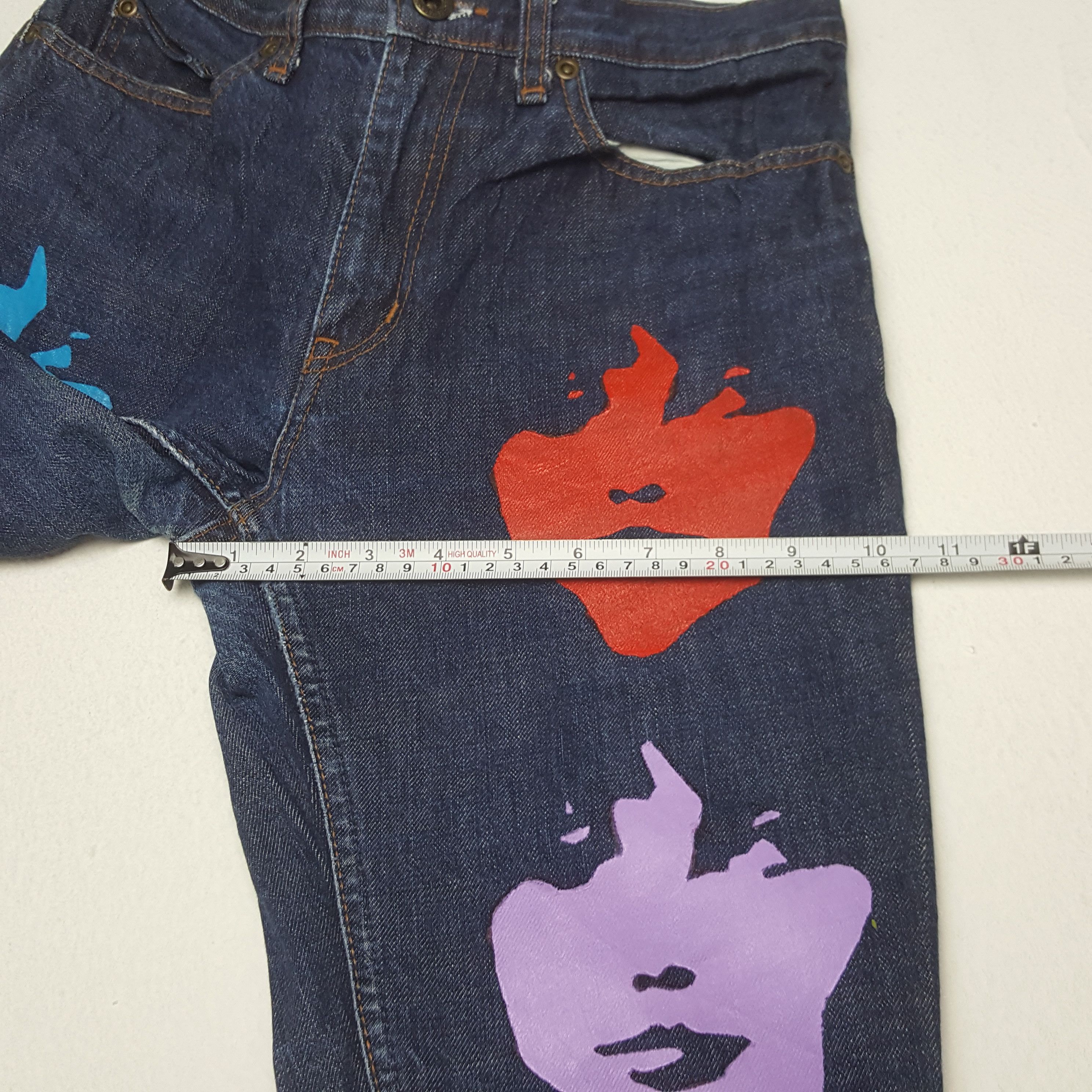 Hysteric Glamour × Vintage Vintage Hysteric Glamour Custom Multi Colour Art Denim Size US 30 / EU 46 - 9 Thumbnail