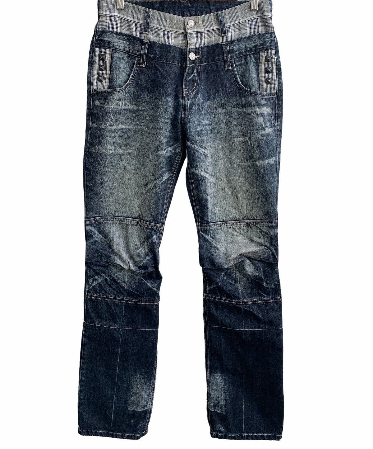 PPFM Japanese Brand PPFM Distressed Double Waist Jeans Size US 30 / EU 46 - 2 Thumbnail