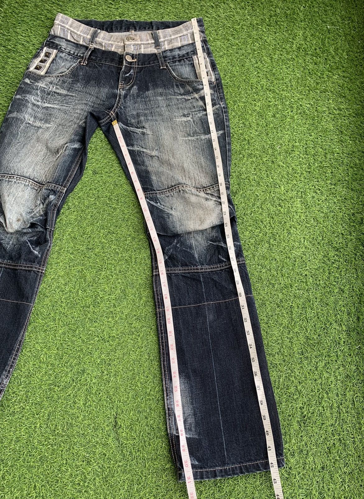 PPFM Japanese Brand PPFM Distressed Double Waist Jeans Size US 30 / EU 46 - 18 Thumbnail