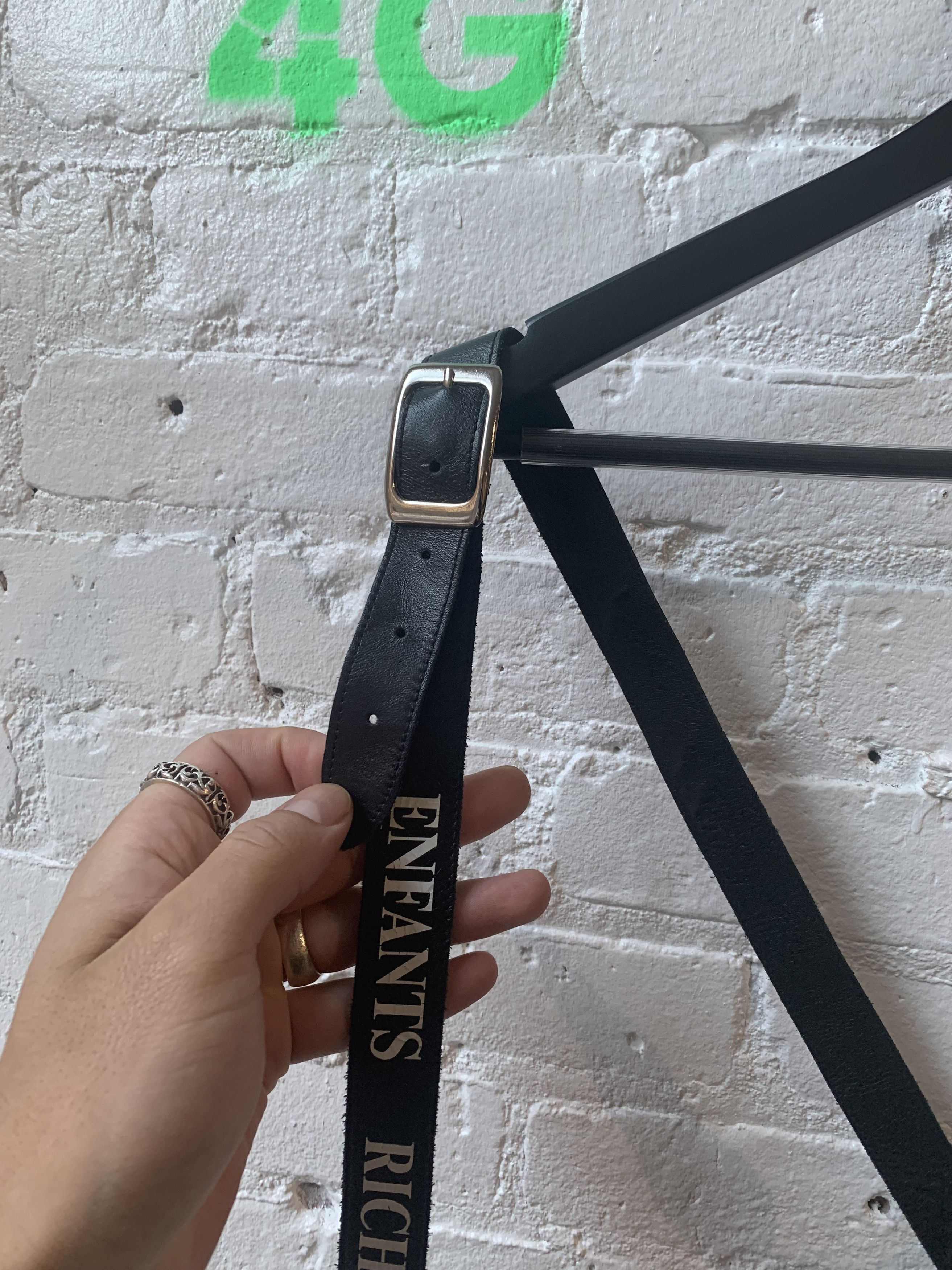 Enfants Riches Deprimes ERD BLACK LEATHER SPELL OUT SUSPENDERS Size ONE SIZE - 5 Thumbnail
