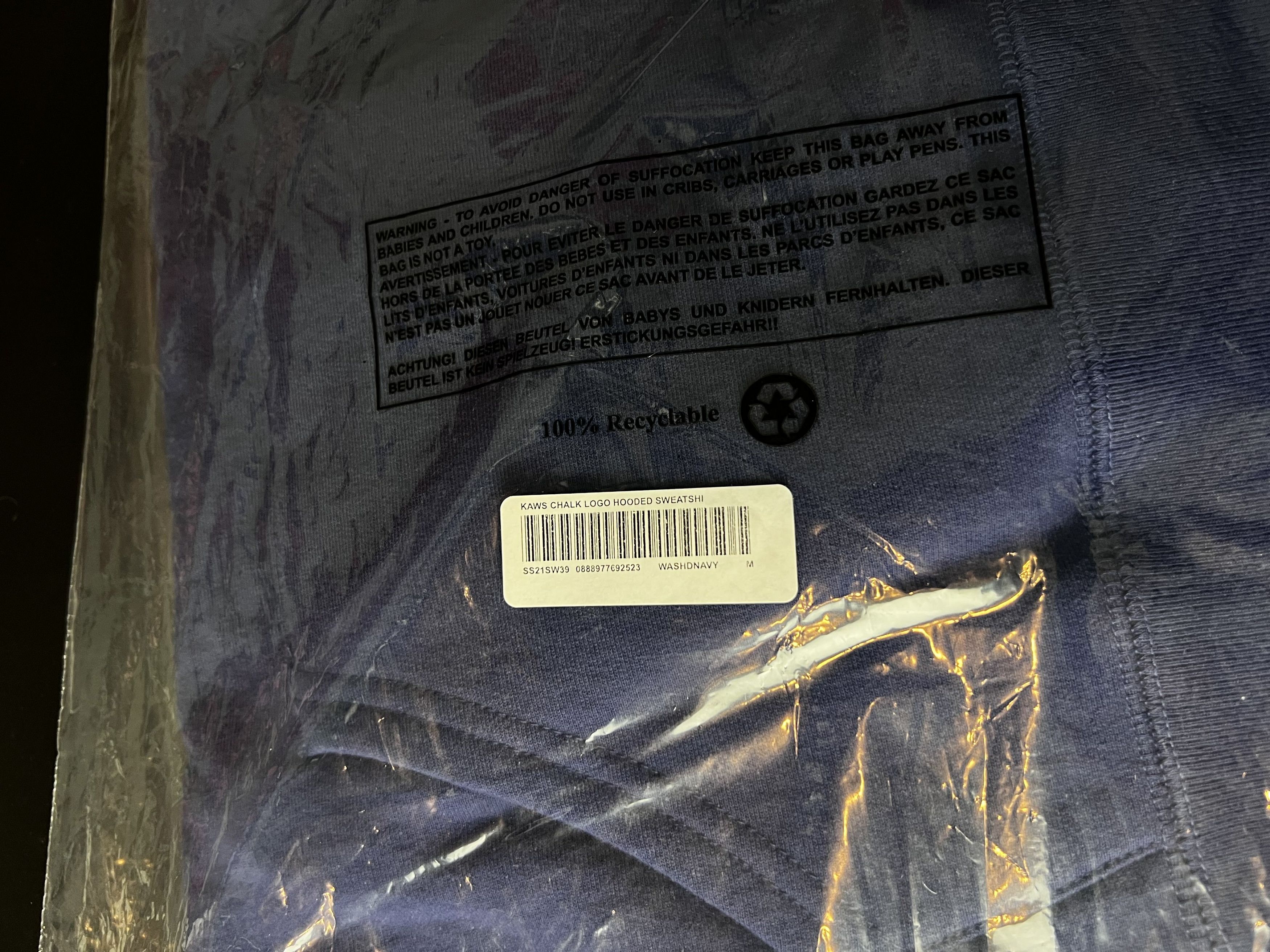 Kaws × Supreme Supreme KAWS Chalk Logo Hooded Sweatshirt Washed Navy Size US M / EU 48-50 / 2 - 4 Thumbnail