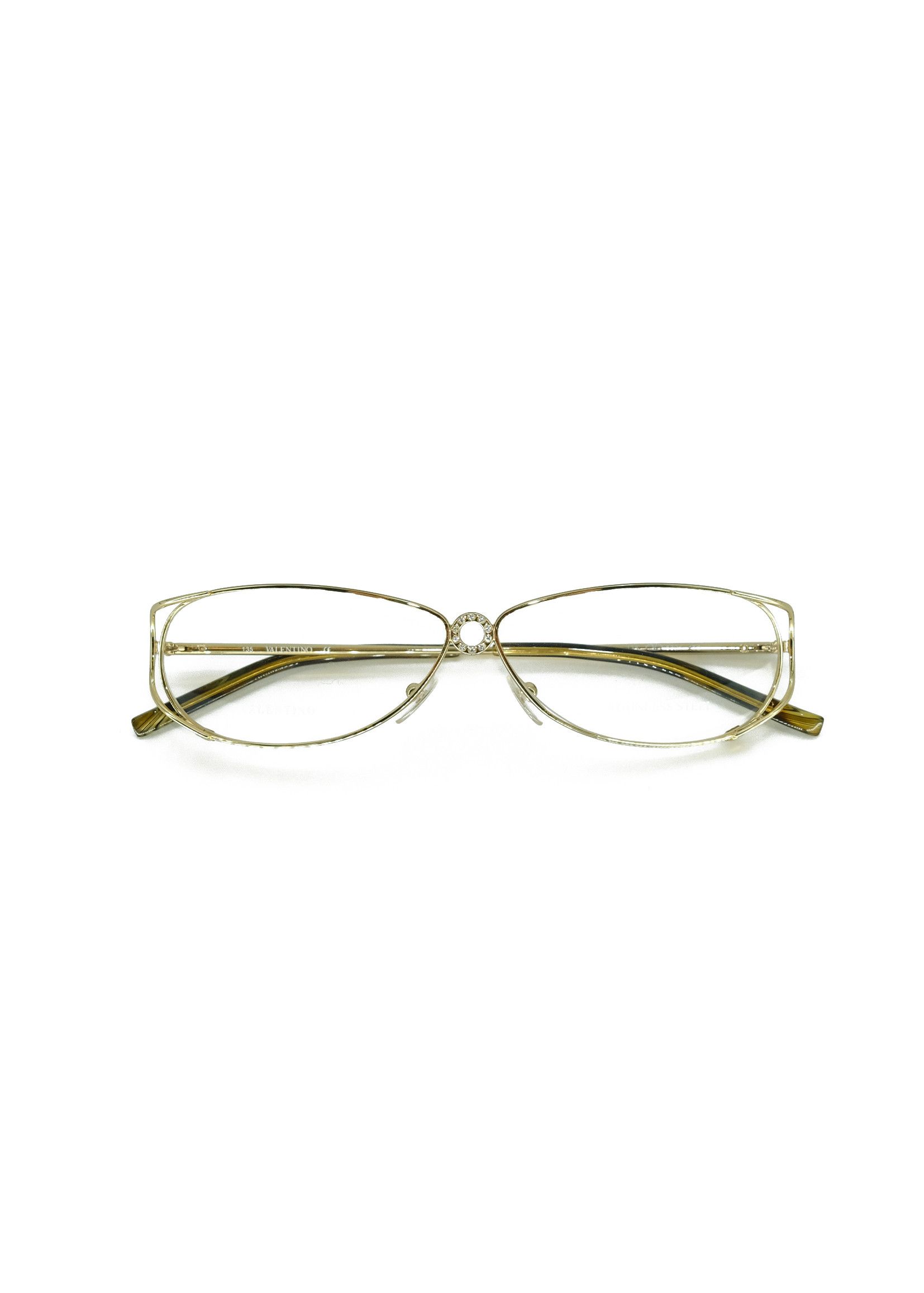 Valentino 90's New Valentino Crystals Gold Frames V 5321 Glasses Size ONE SIZE - 10 Thumbnail