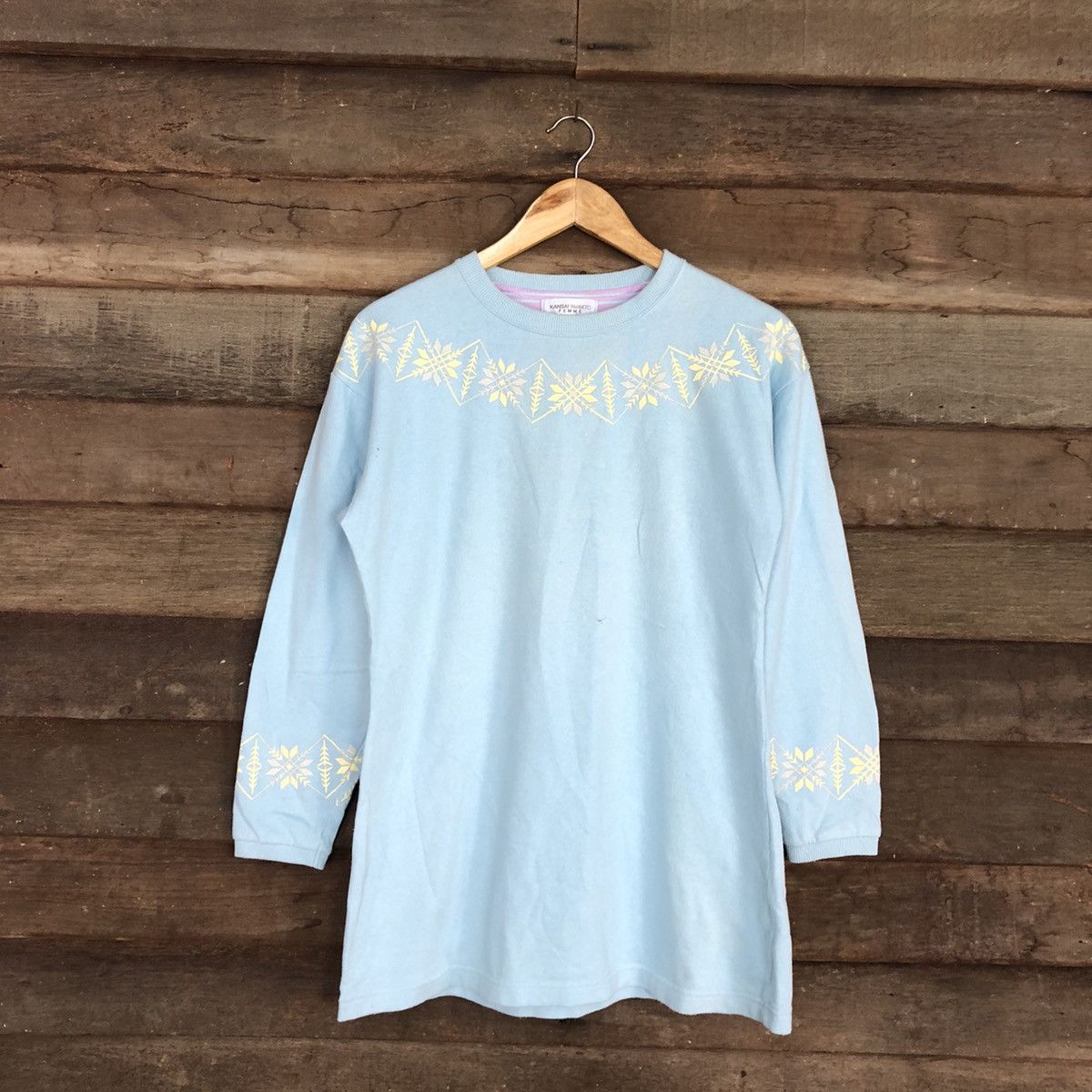 Japanese Brand × Kansai Yamamoto Kansai Yamamoto Femme Blue Sweatshirt #3695 Size M / US 6-8 / IT 42-44 - 3 Thumbnail
