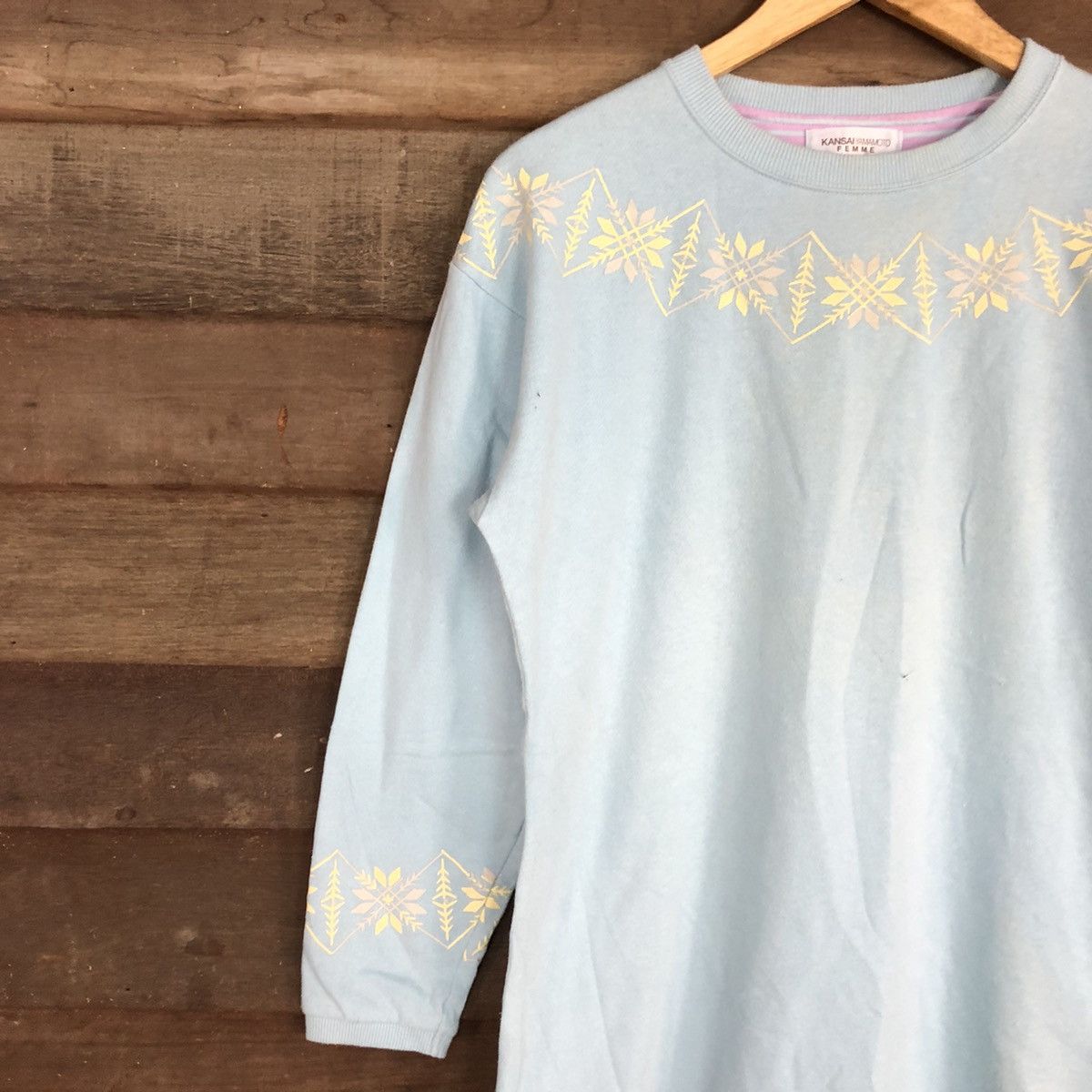 Japanese Brand × Kansai Yamamoto Kansai Yamamoto Femme Blue Sweatshirt #3695 Size M / US 6-8 / IT 42-44 - 7 Thumbnail